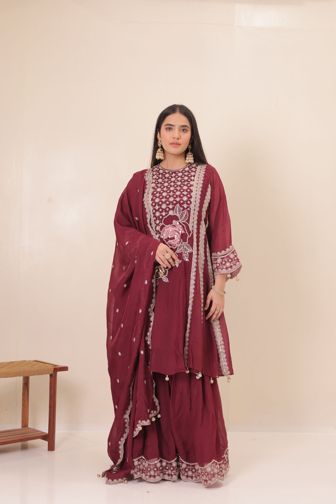 Ahira Sharara Suit Set With Dupatta