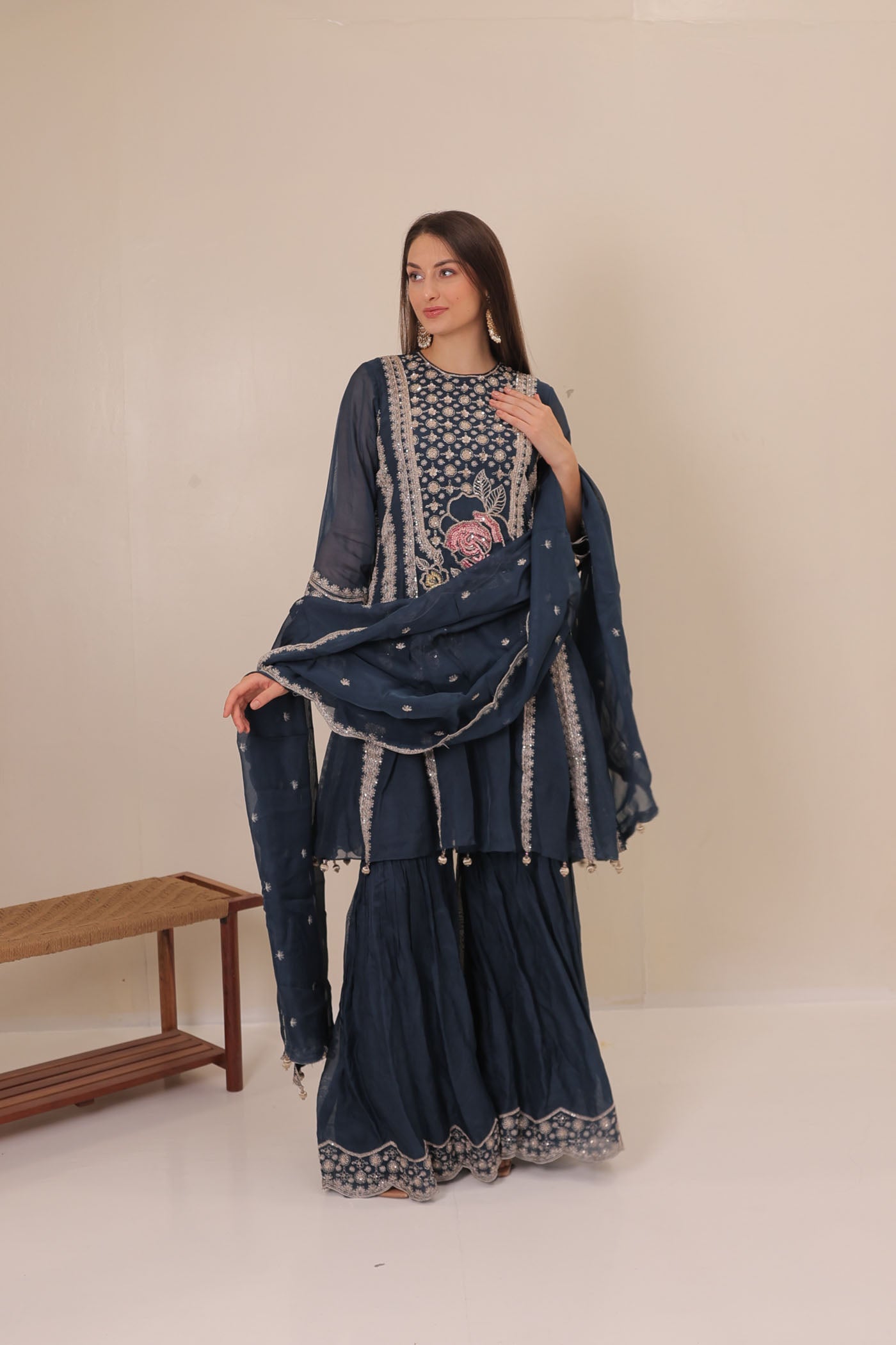Ahira Sharara Suit Set With Dupatta