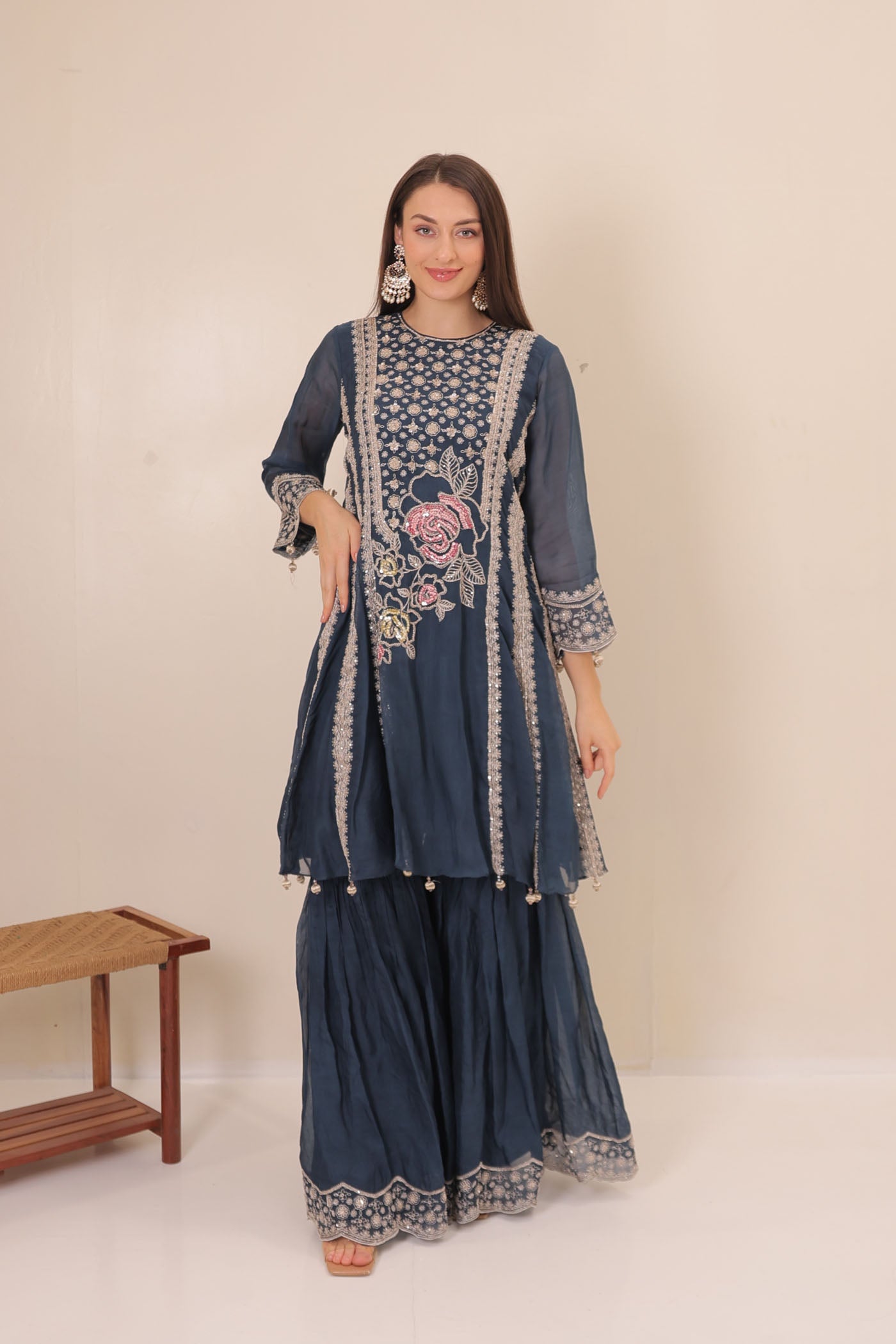 Ahira Sharara Suit Set With Dupatta