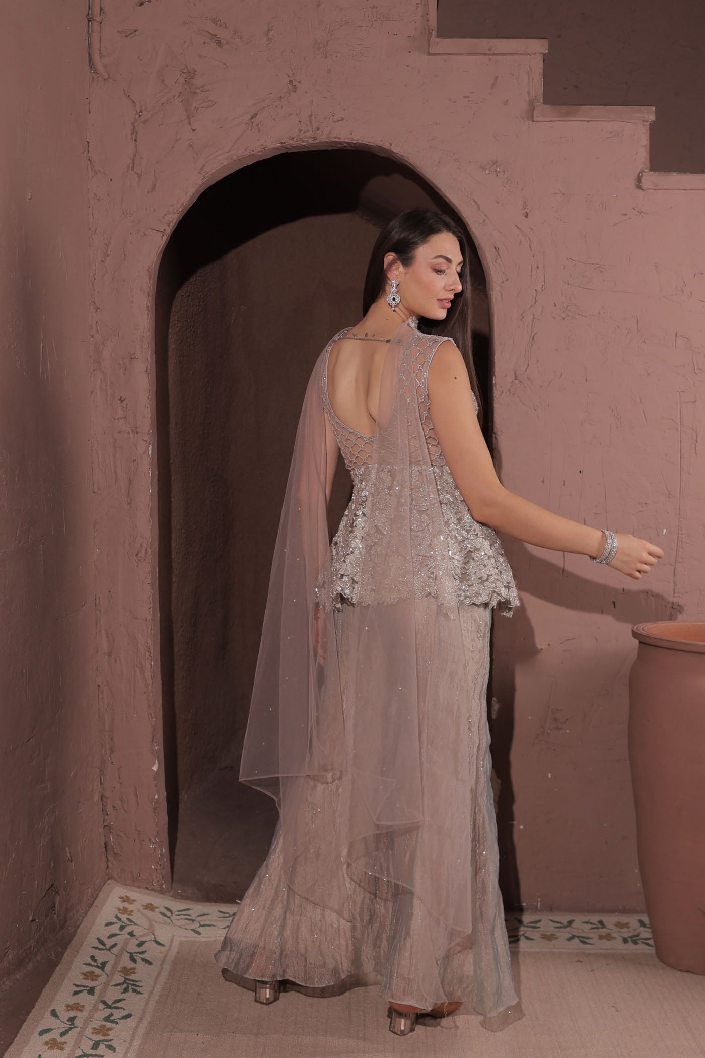 Elysia Peplum with Flared Pants & Dupatta