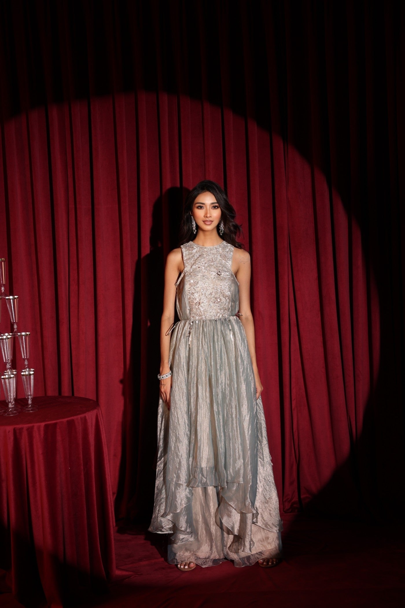 Lumina Asymmetric A-line Top with Palazzo