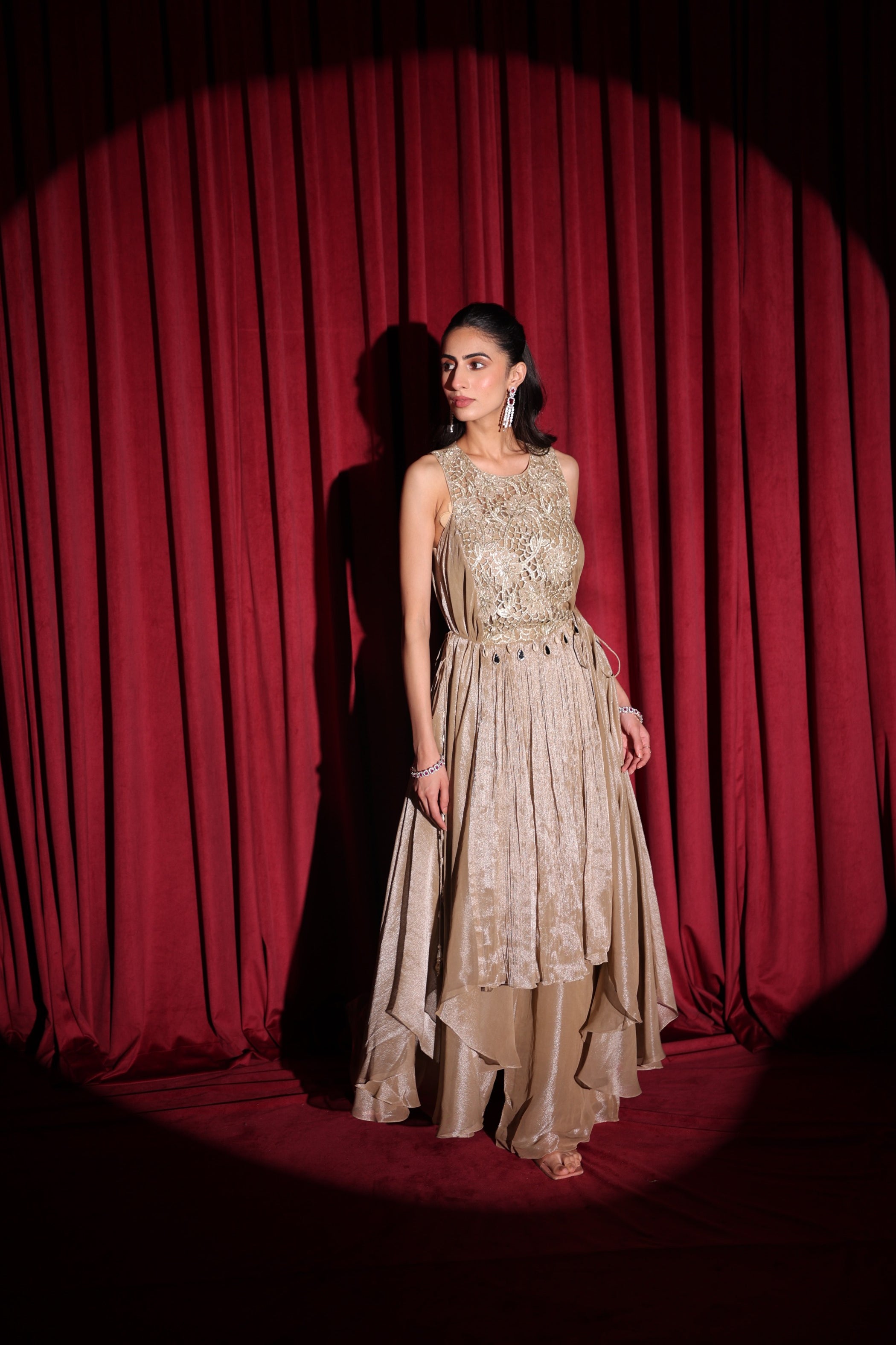 Aeris asymetric kurta with plazzo