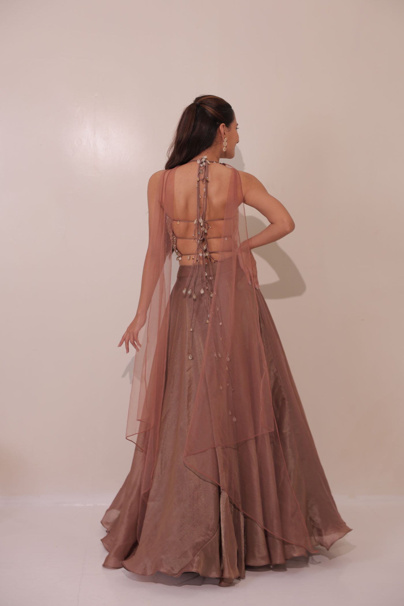 Ayana Skirt with Short Blouse and Choker Dupatta