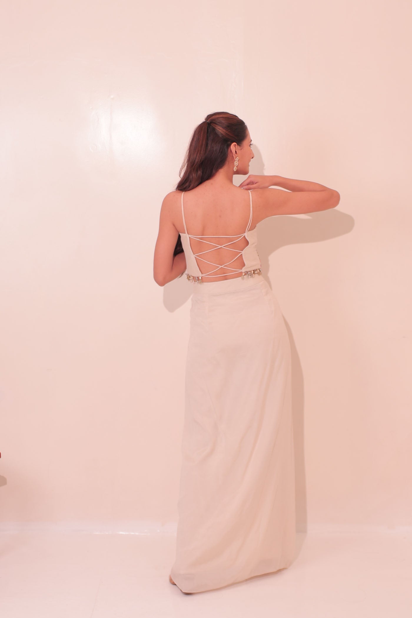 Vanya Drape Dhoti with Short Blouse and Cape