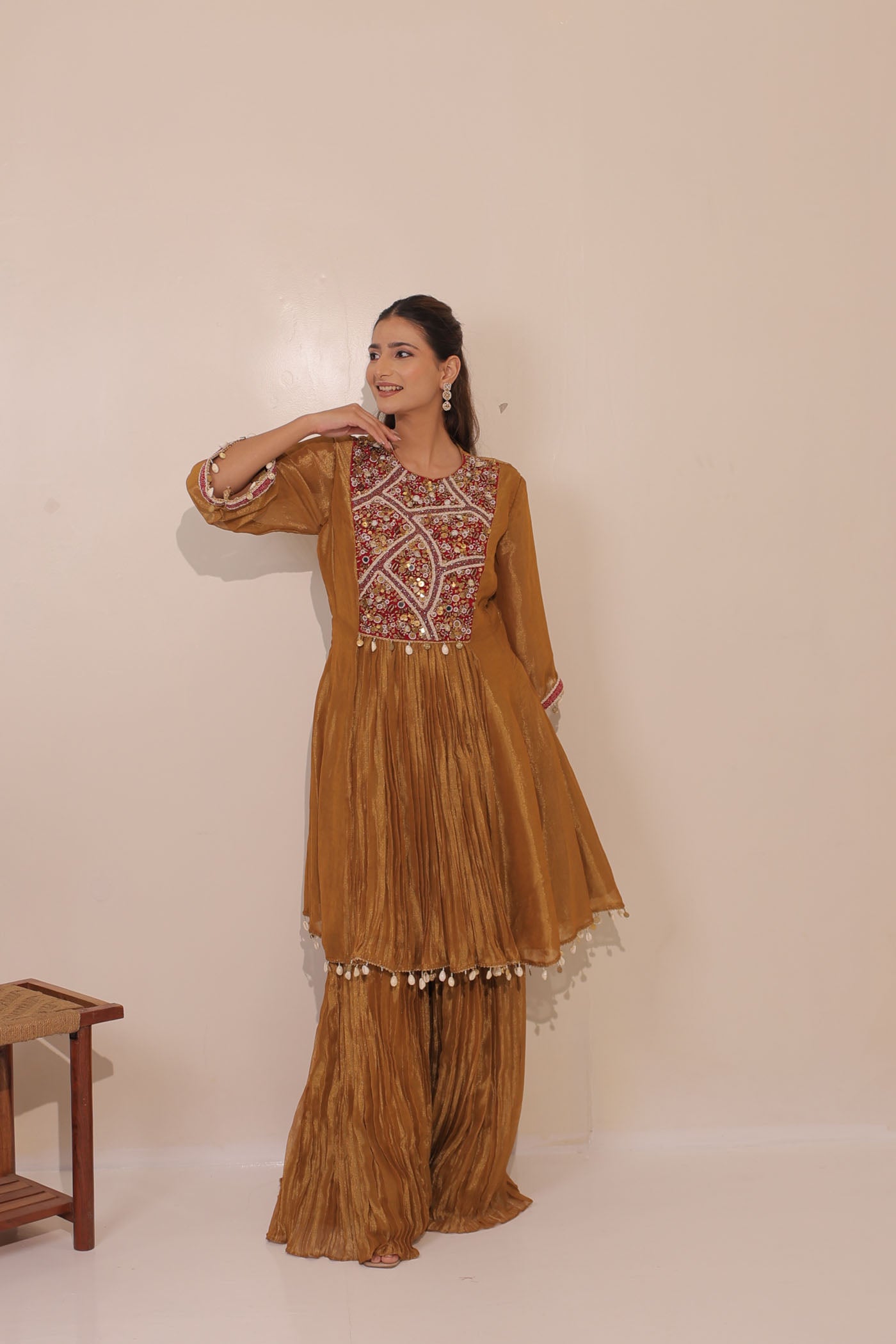 Sidra Sharara Suit Set With Dupatta