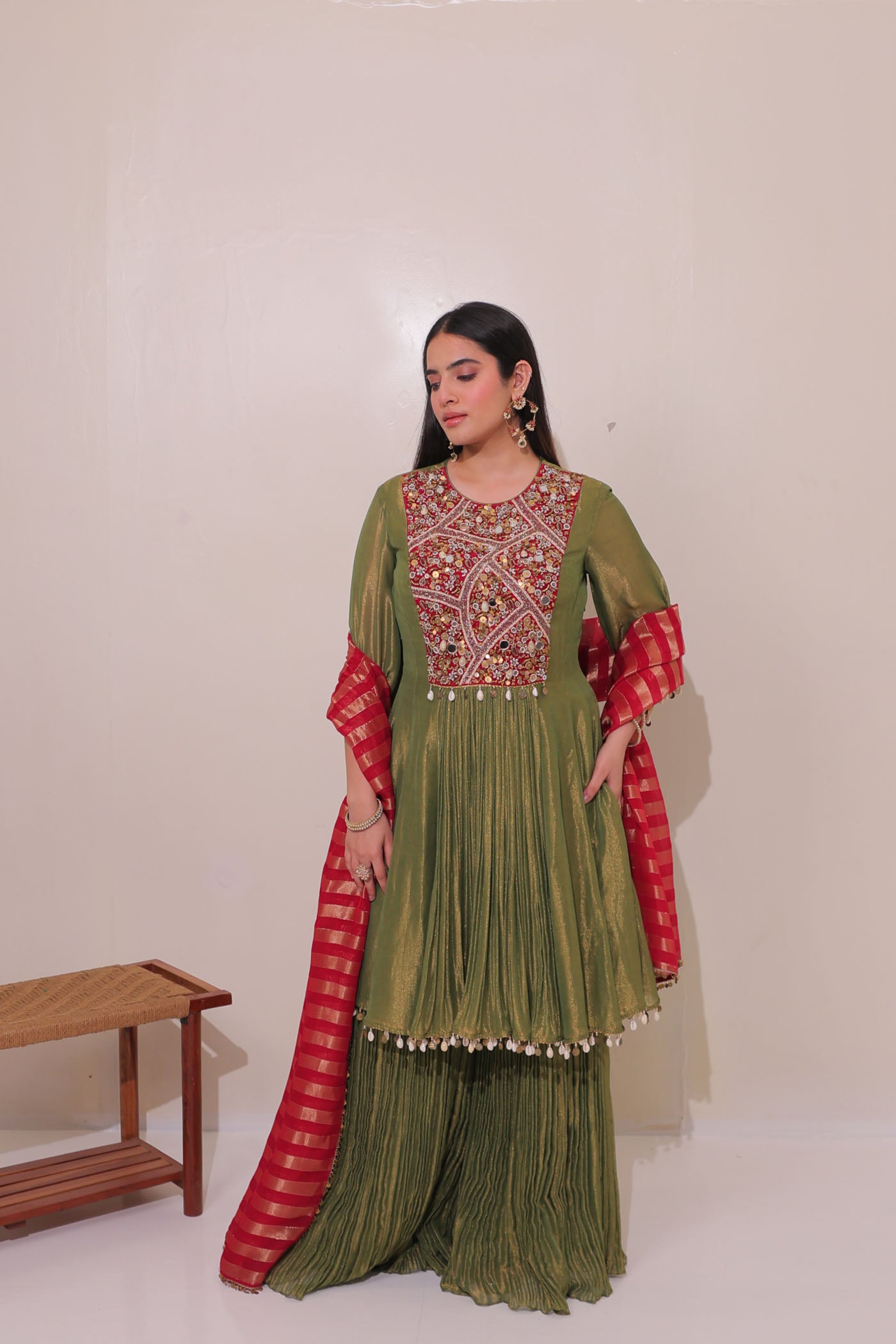 Sidra Sharara Suit Set With Dupatta