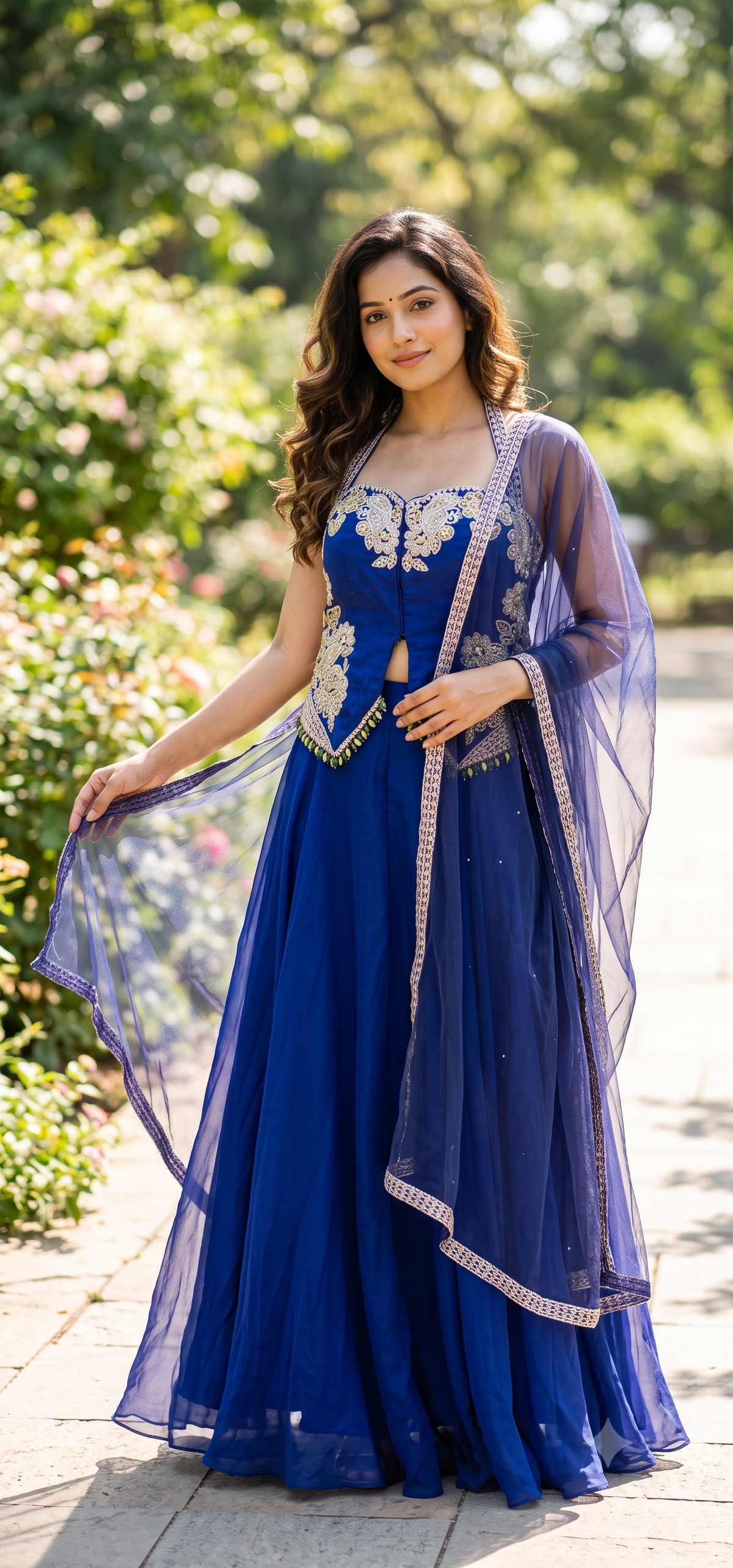 Saniya Blue Peplum Corset Set