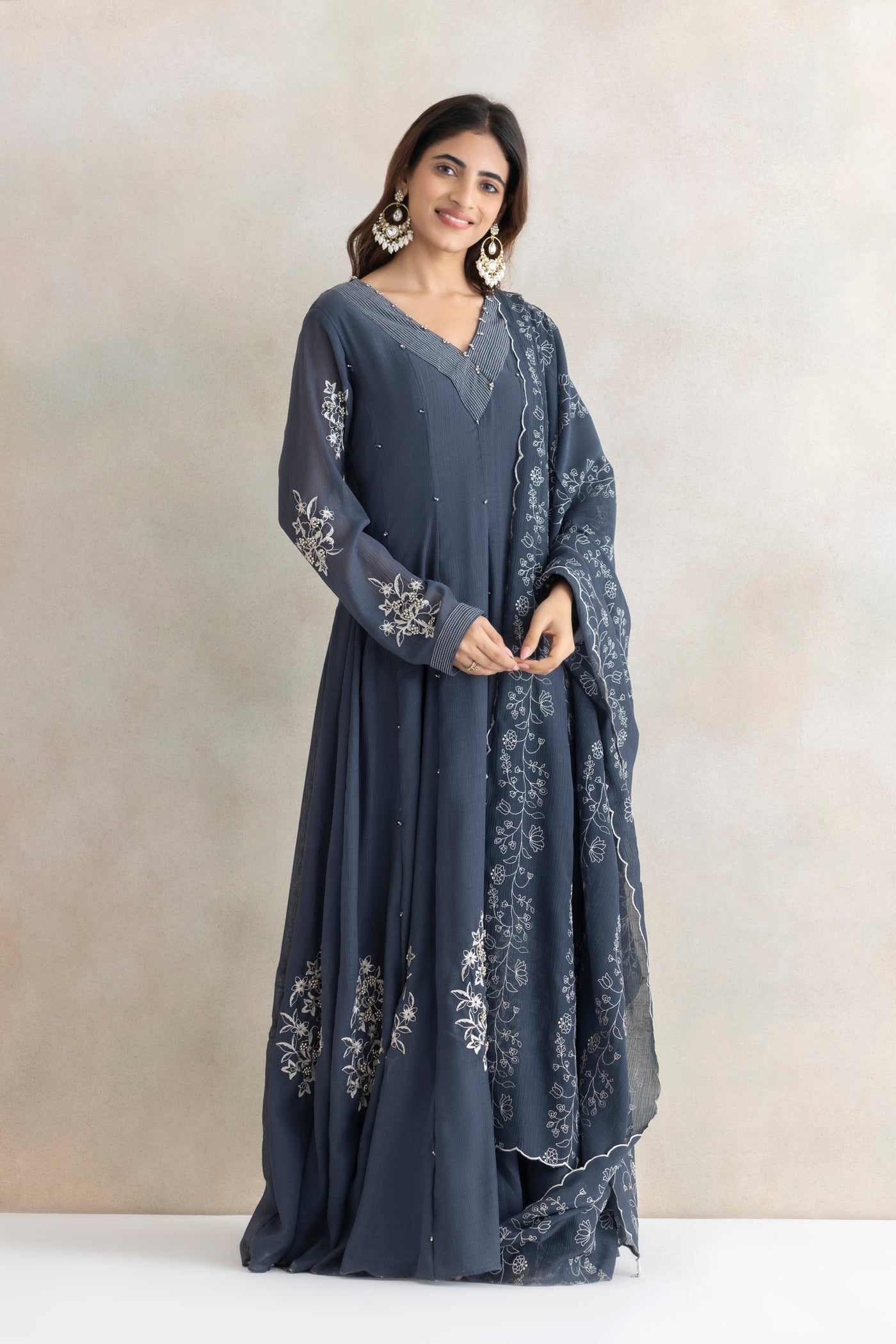 Ivory Ghungroo Anarkali