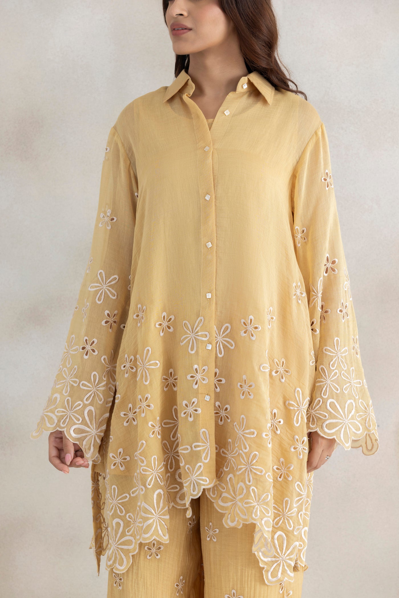 Ivory Cutwork Palazzo Set