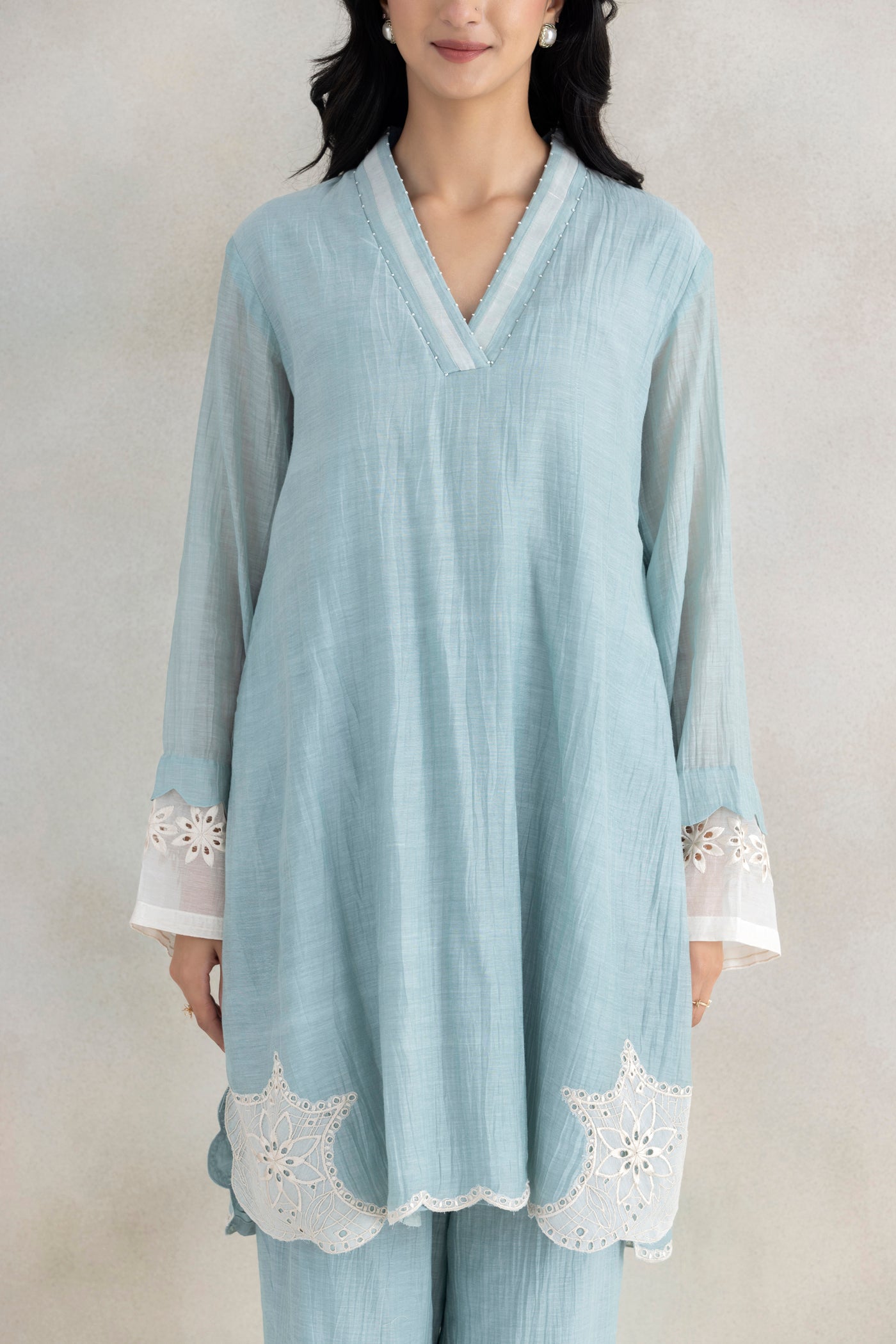 Zari Cutwork Kurta Set