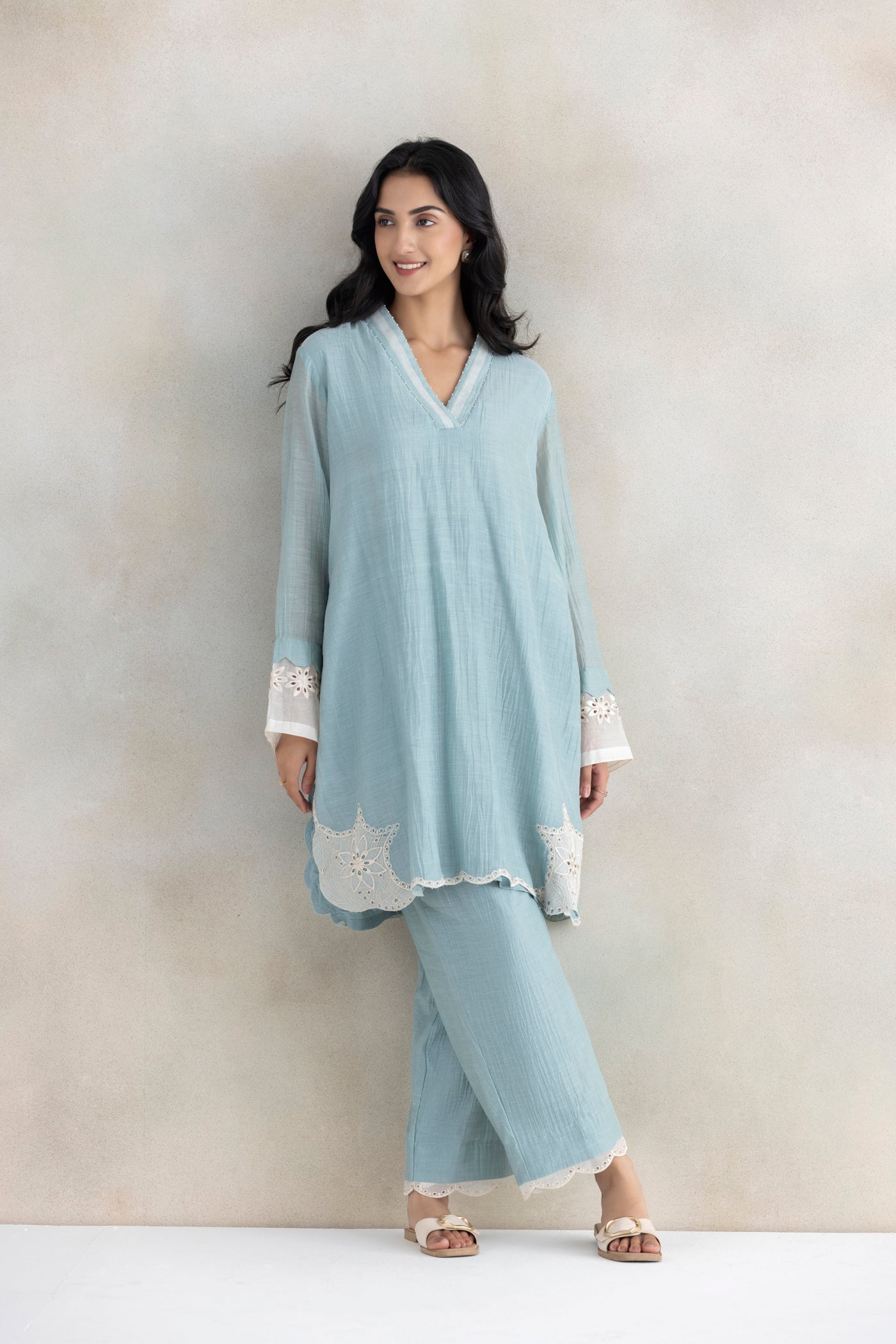 Zari Cutwork Kurta Set