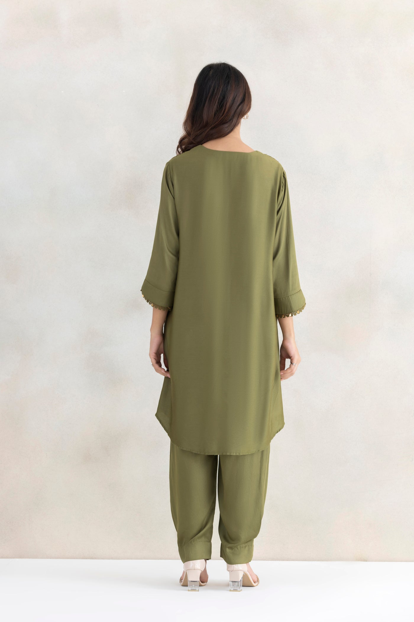 Satin Tassel Kurta Set