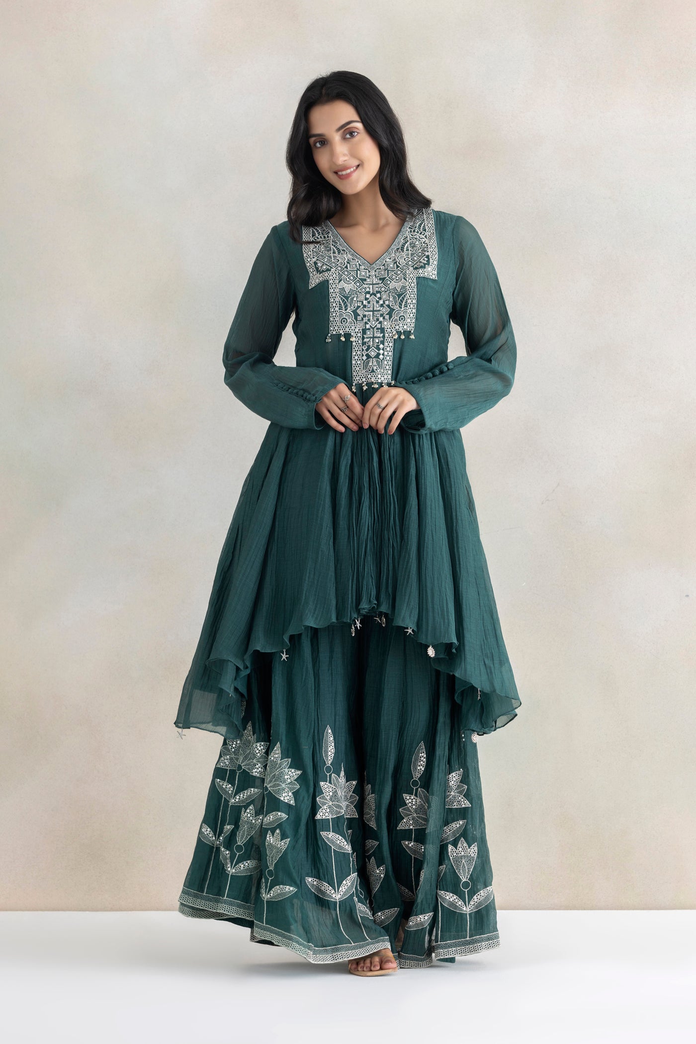 Zari Mirror Sharara Set