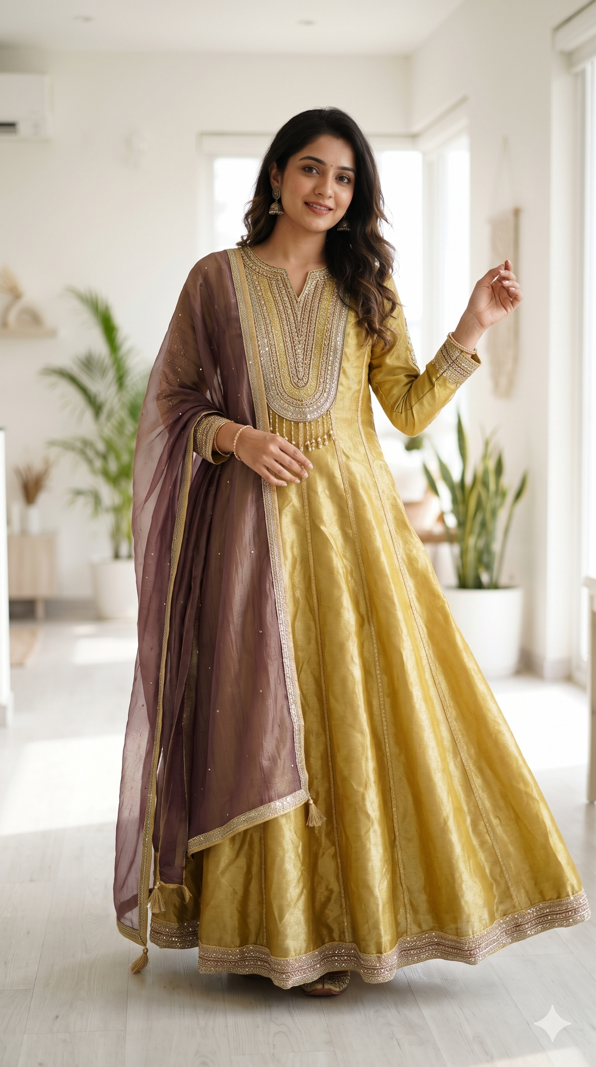 Asma Yellow Anarkali Set