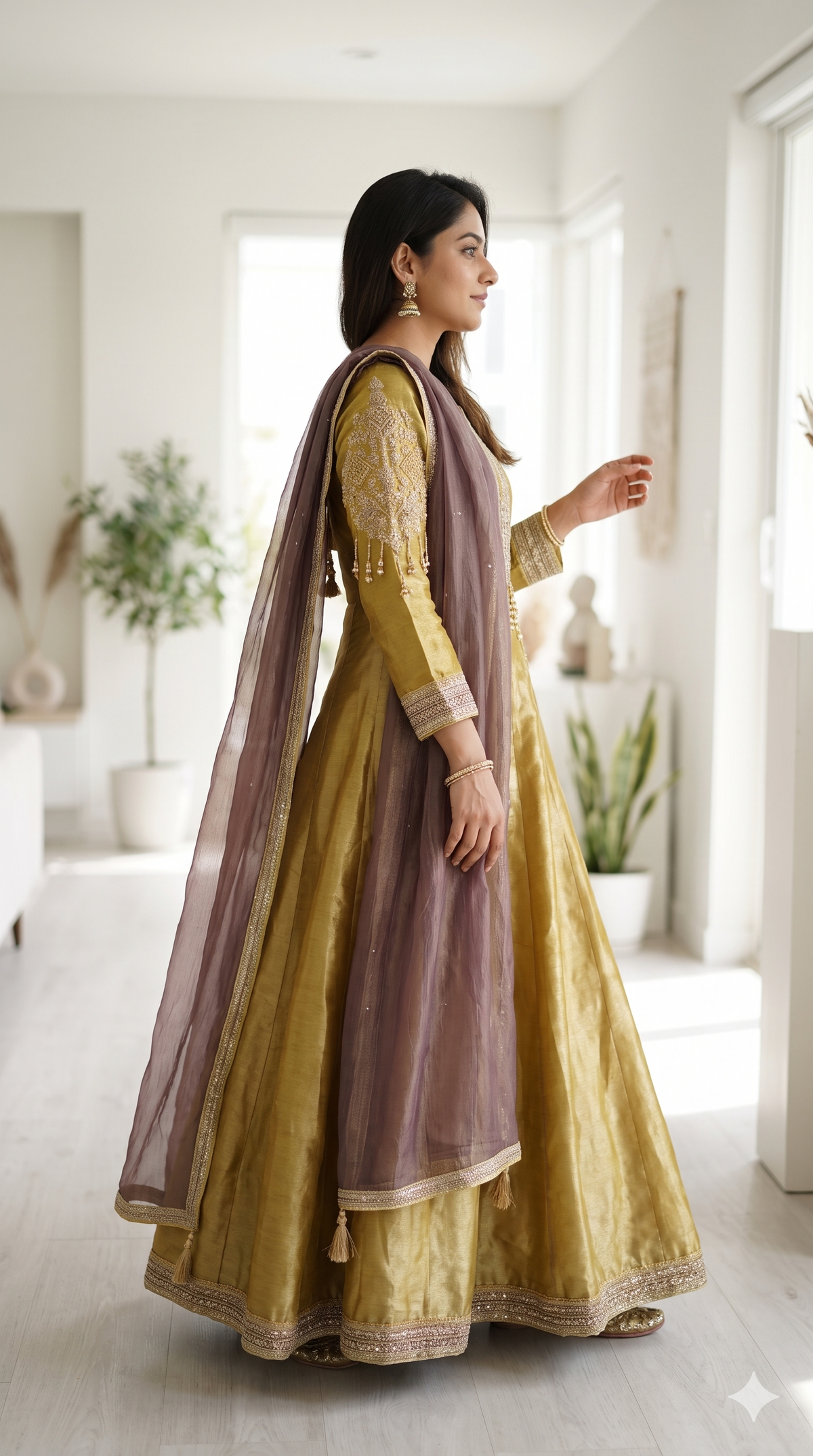 Asma Yellow Anarkali Set
