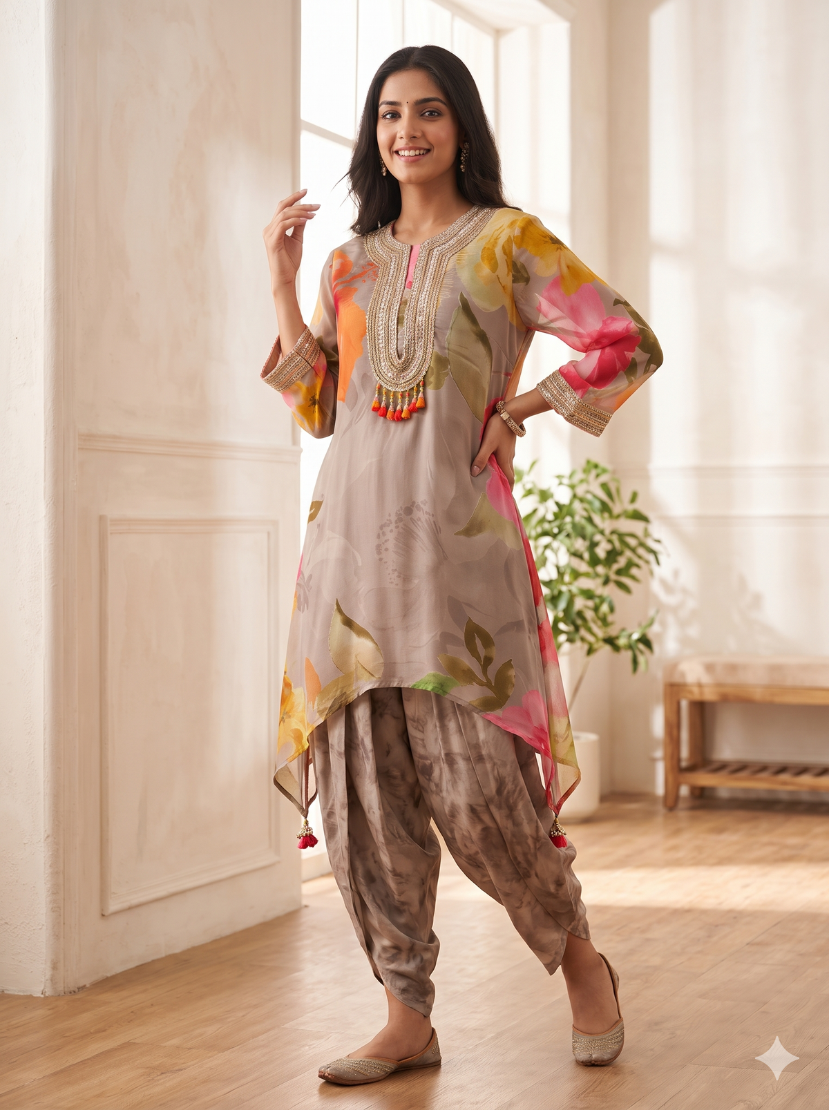 Zeenat Floral A-line suit