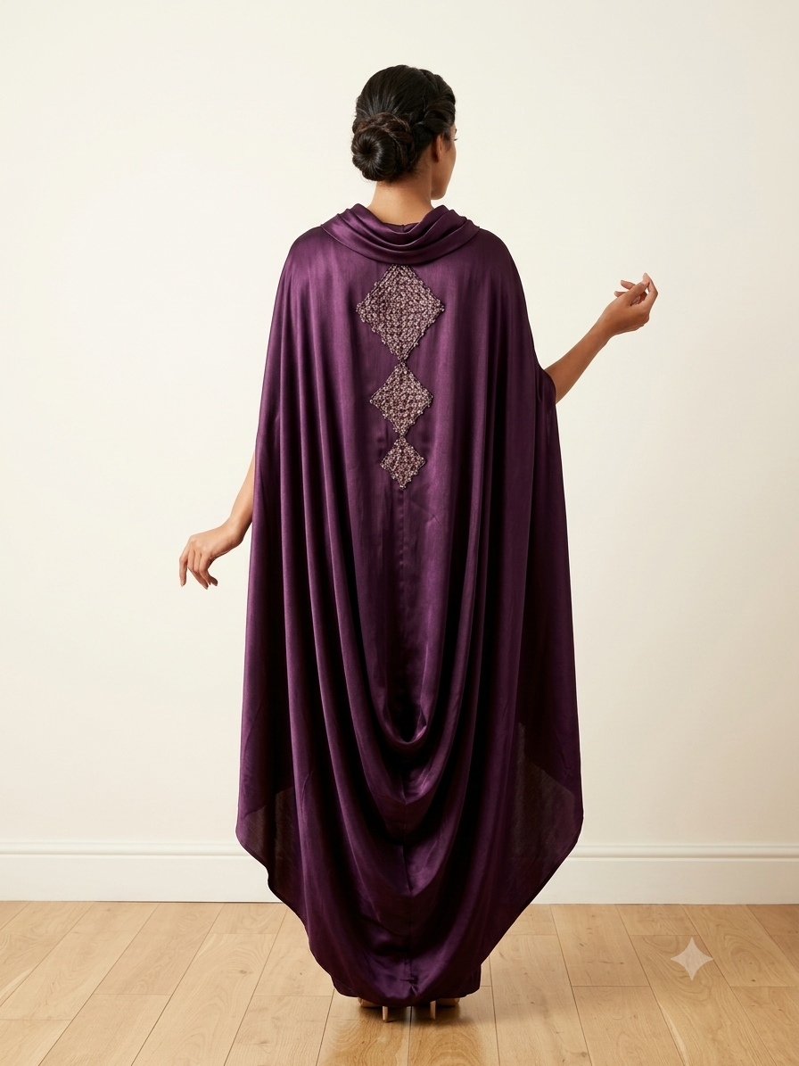 Naro Aubergine Cowl Dress