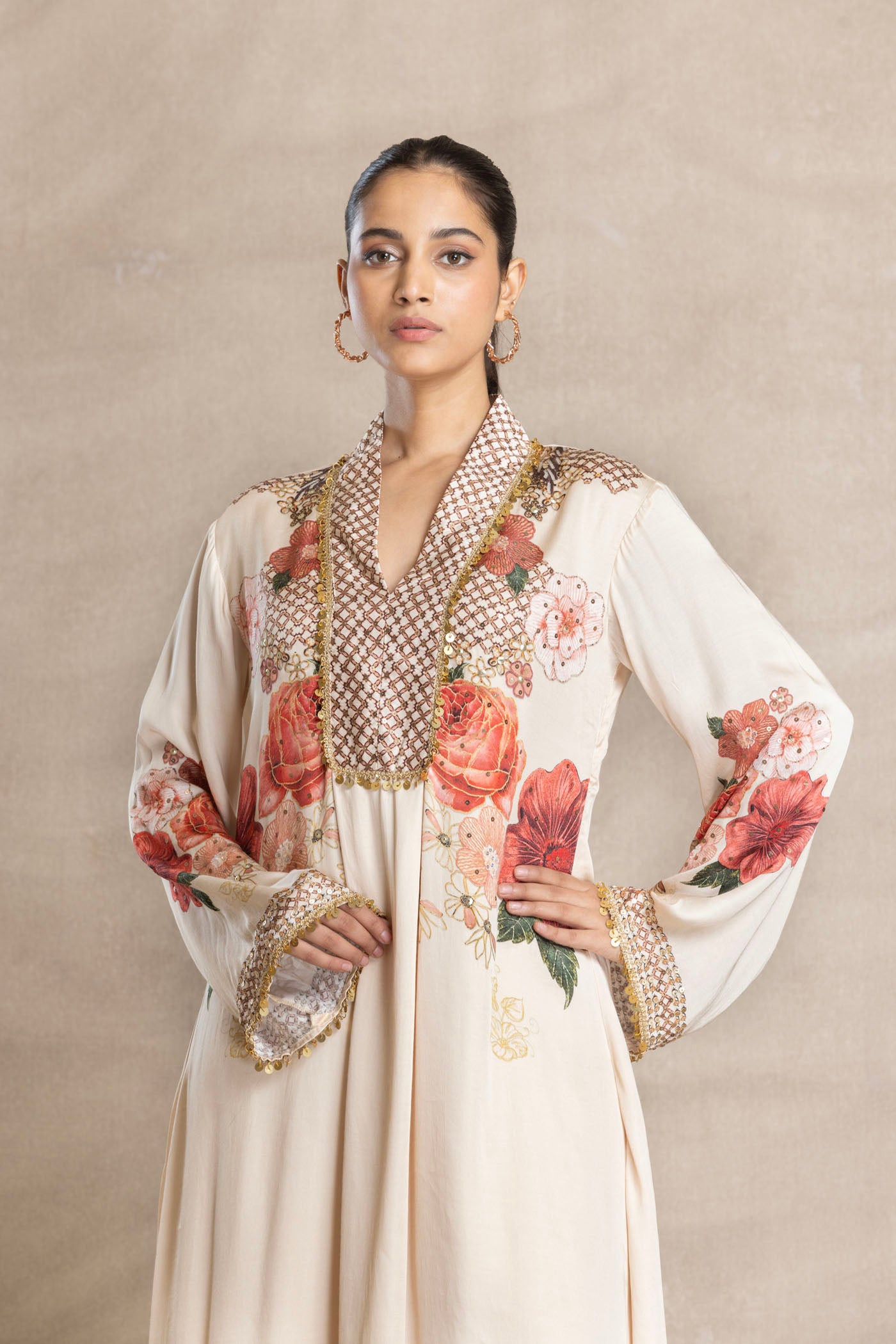 OCEAN A-line Long Kurta with Flared Palazzo