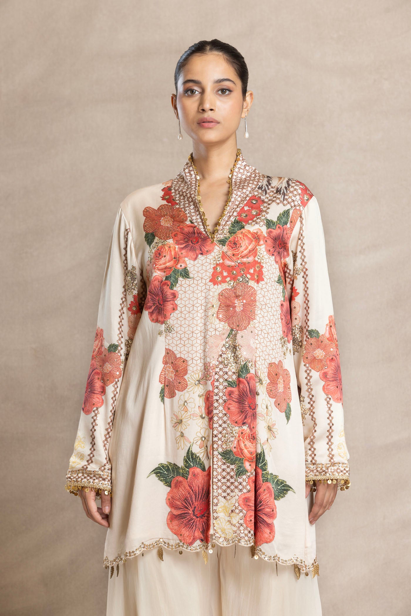 KIKI Short Kurta with Flared Asymmetric Palazzo