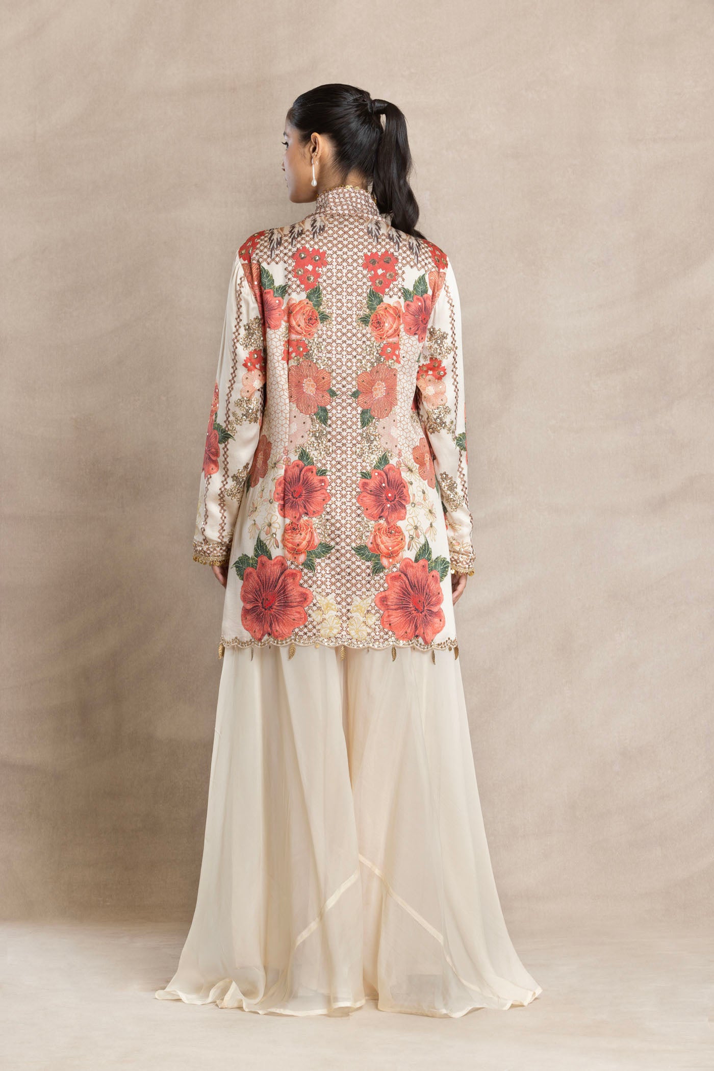 KIKI Short Kurta with Flared Asymmetric Palazzo