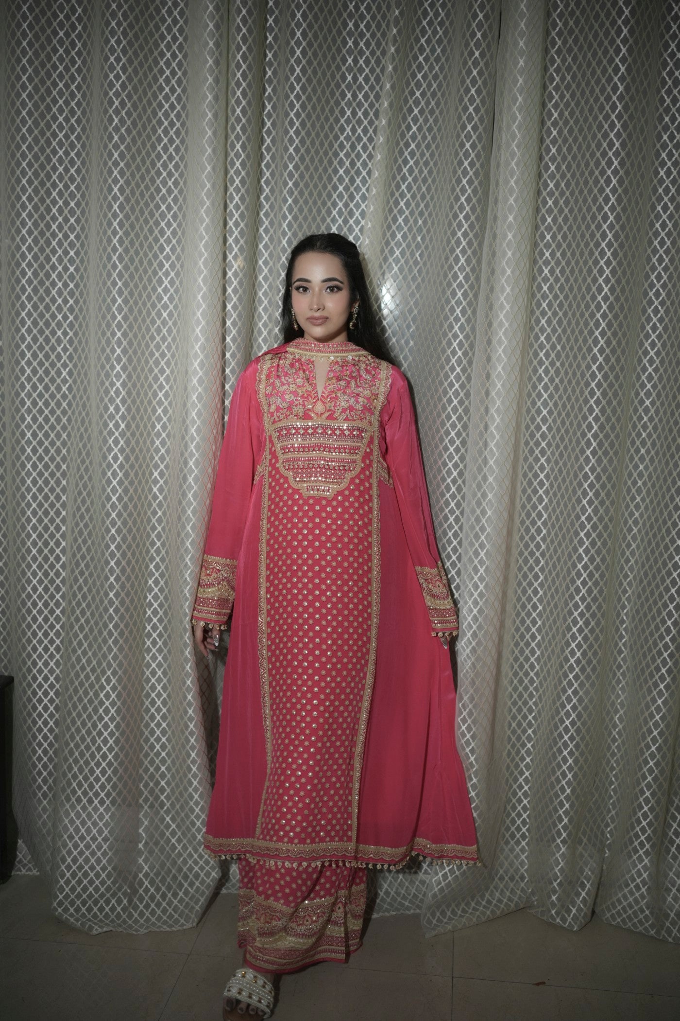 Ajnara Long Shirt and Palazzo Set