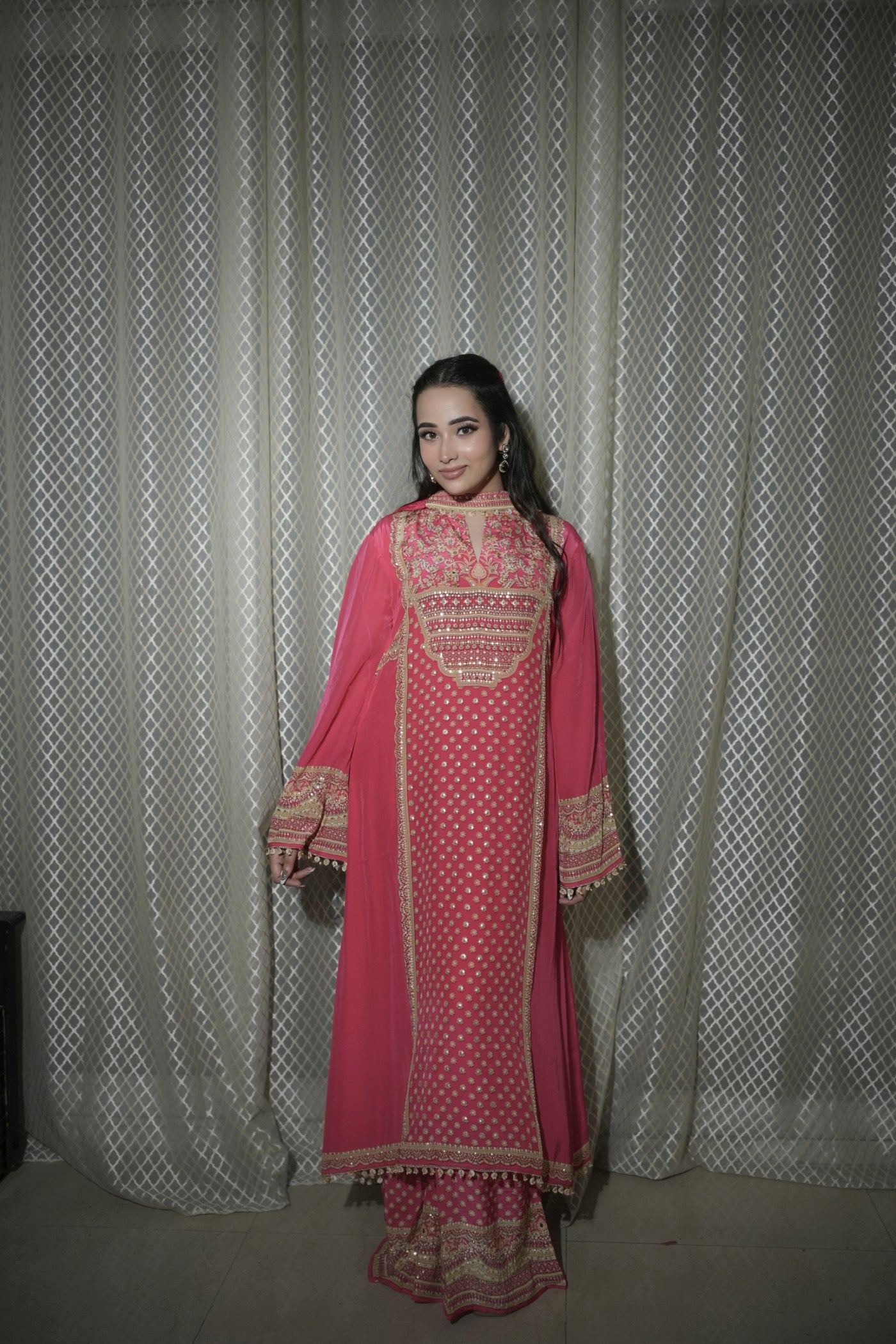 Ajnara Long Shirt and Palazzo Set