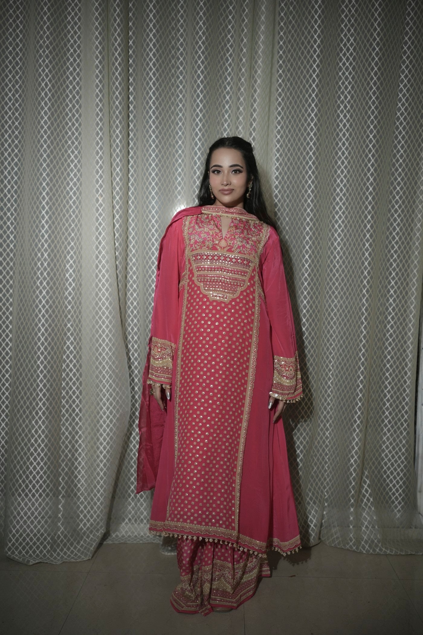 Ajnara Long Shirt and Palazzo Set