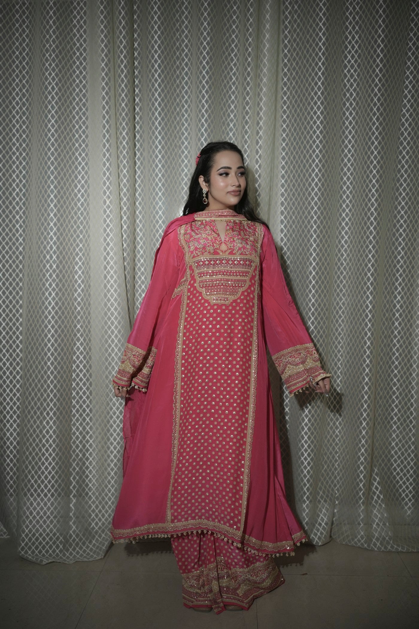 Ajnara Long Shirt and Palazzo Set