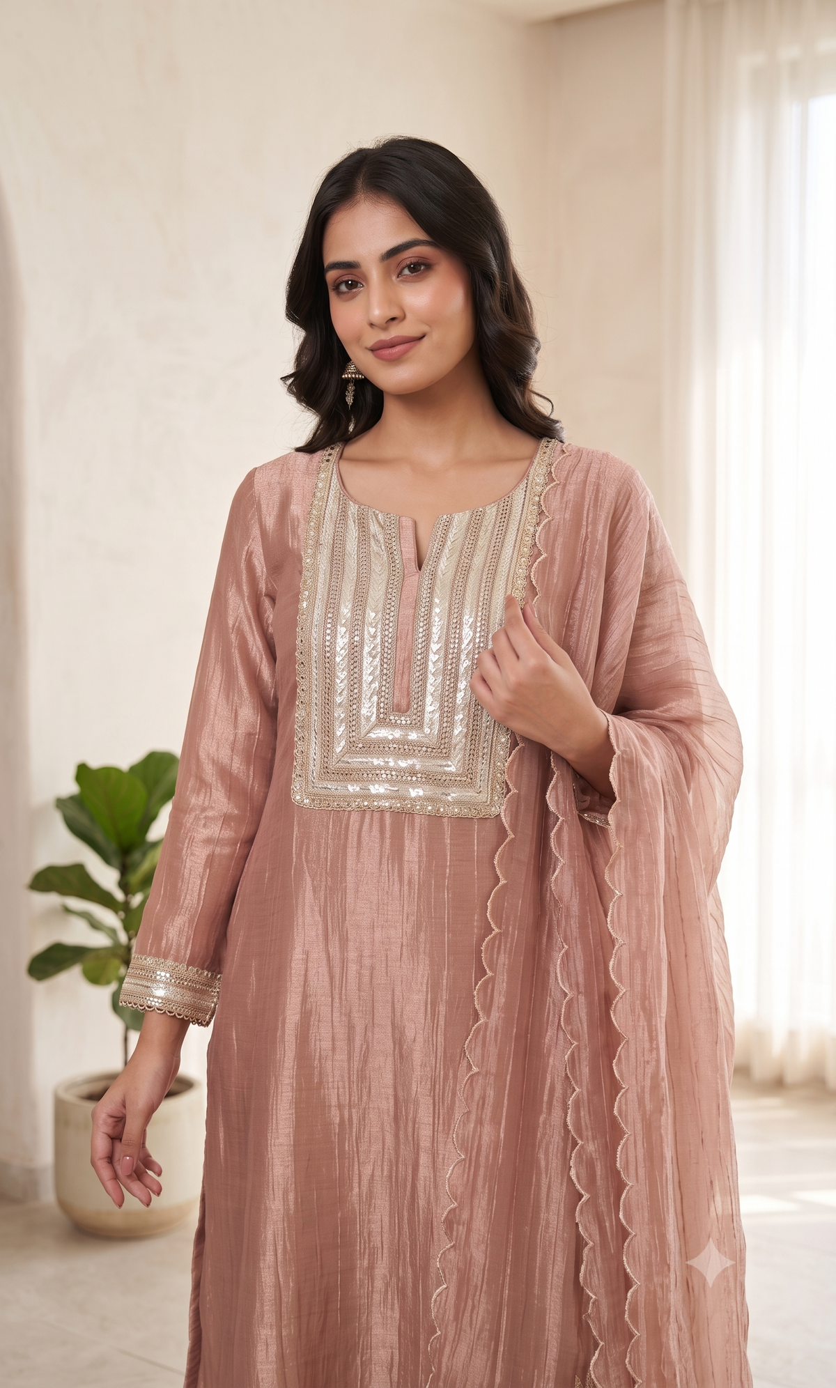 Eira Peach Suit Set