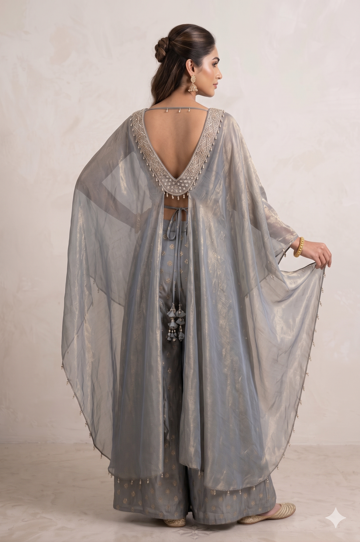 Amina Ice Blue Plazo Set