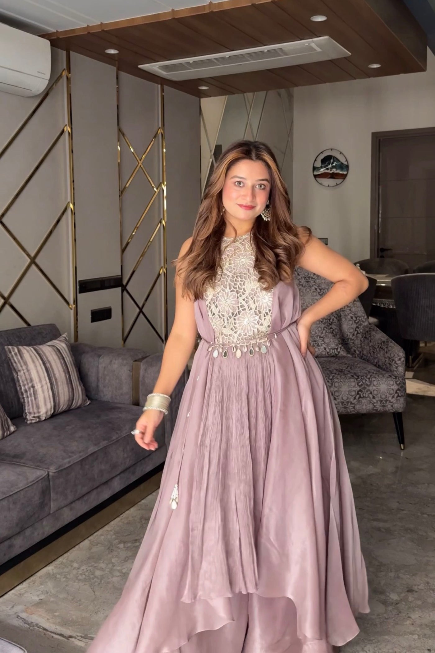 Ritika Bhandari In Aeris asymetric kurta with plazzo