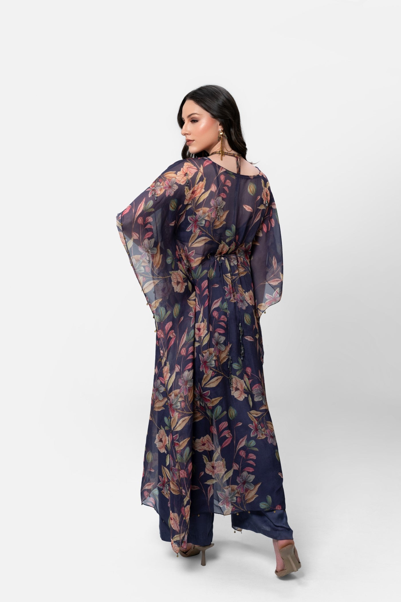 Elena Kaftan And Culotte Set With Bustier