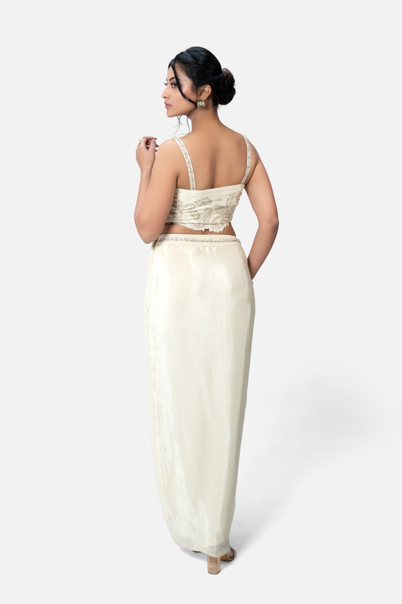Mikayla Dhoti And Corset Blouse Set With Cape
