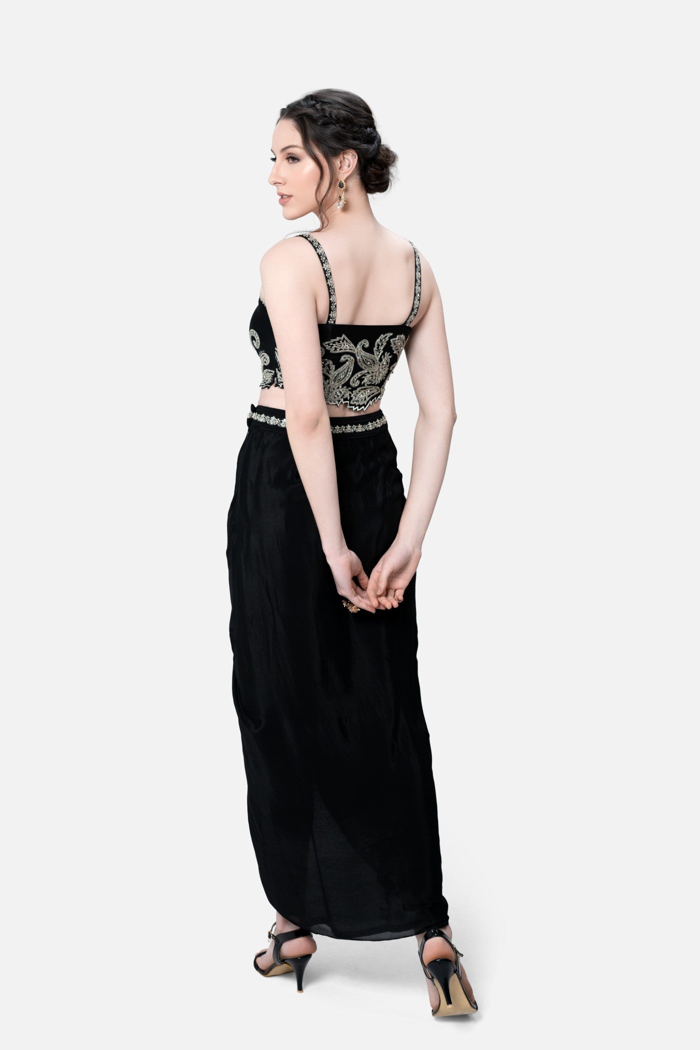 Mikayla Dhoti And Corset Blouse Set With Cape