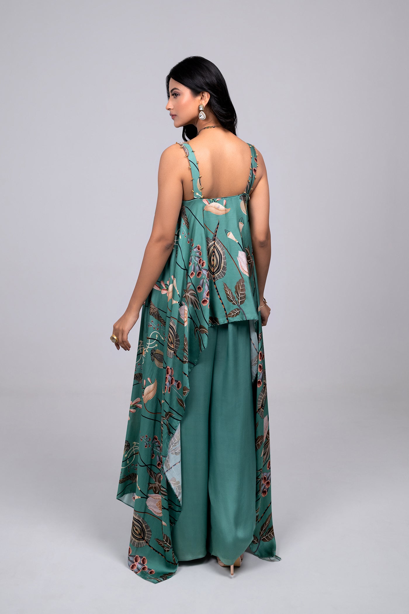 Ela Long Asymmetric Top And Palazzo Set