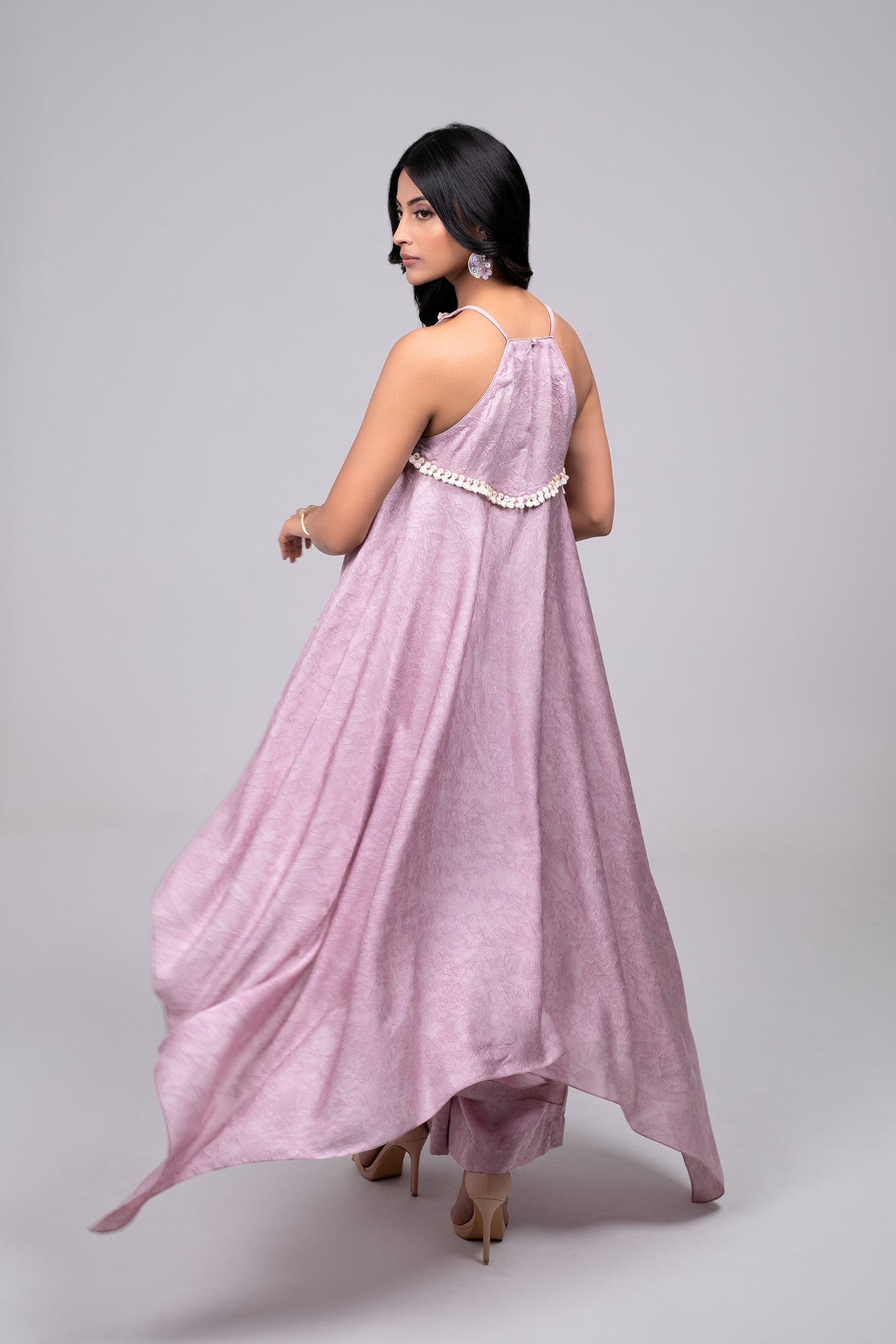 Meera Long Asymmetric Top And Palazzo Set