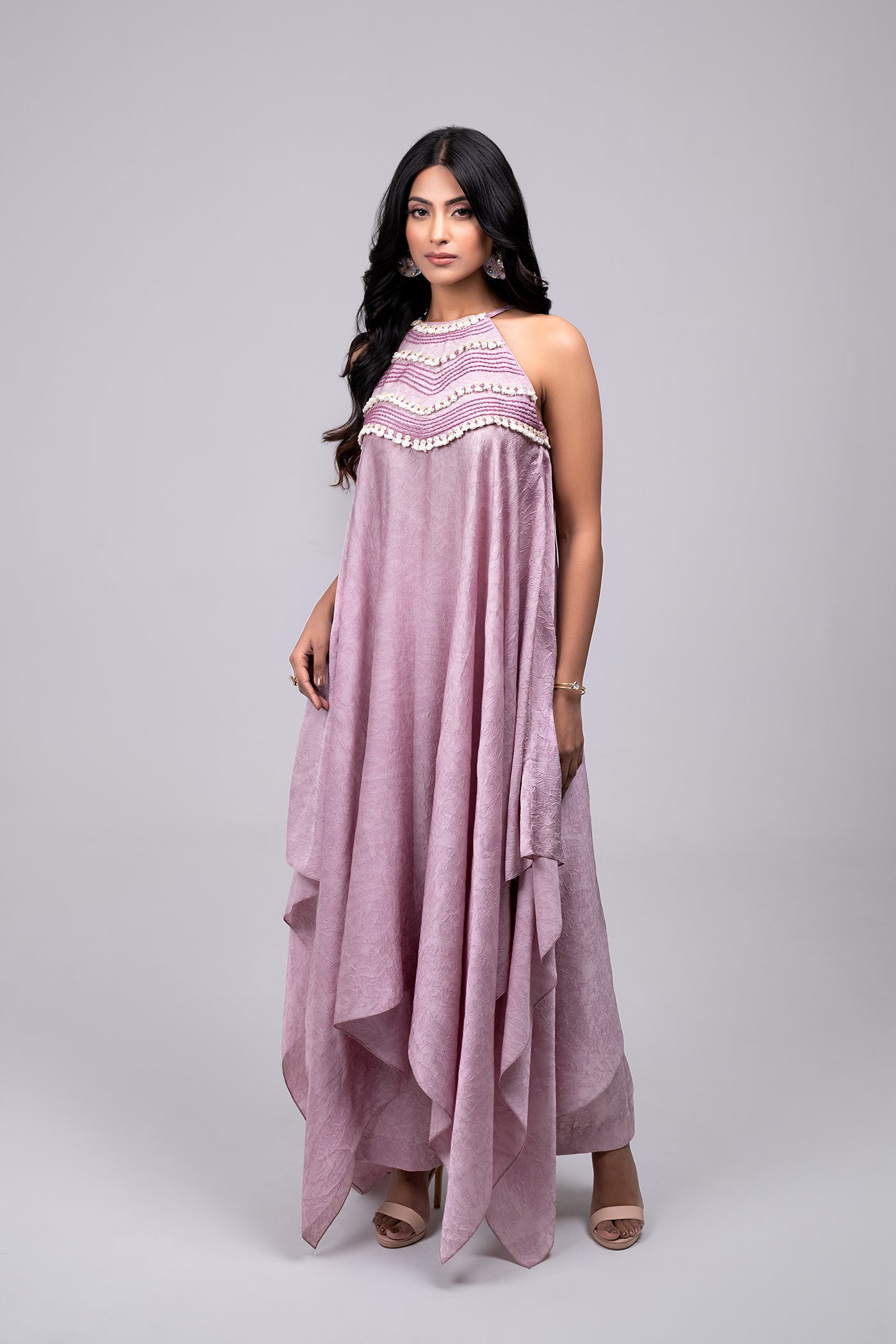 Meera Long Asymmetric Top And Palazzo Set