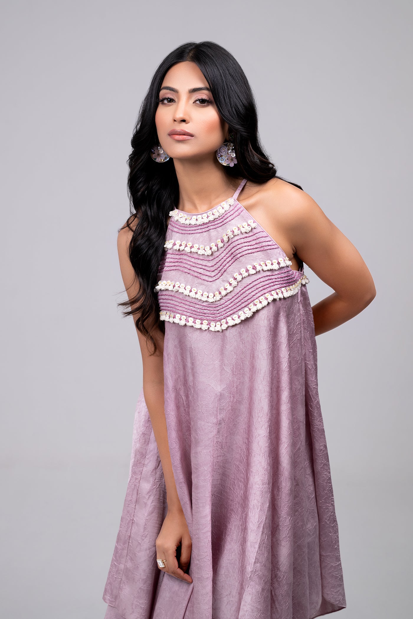 Meera Long Asymmetric Top And Palazzo Set