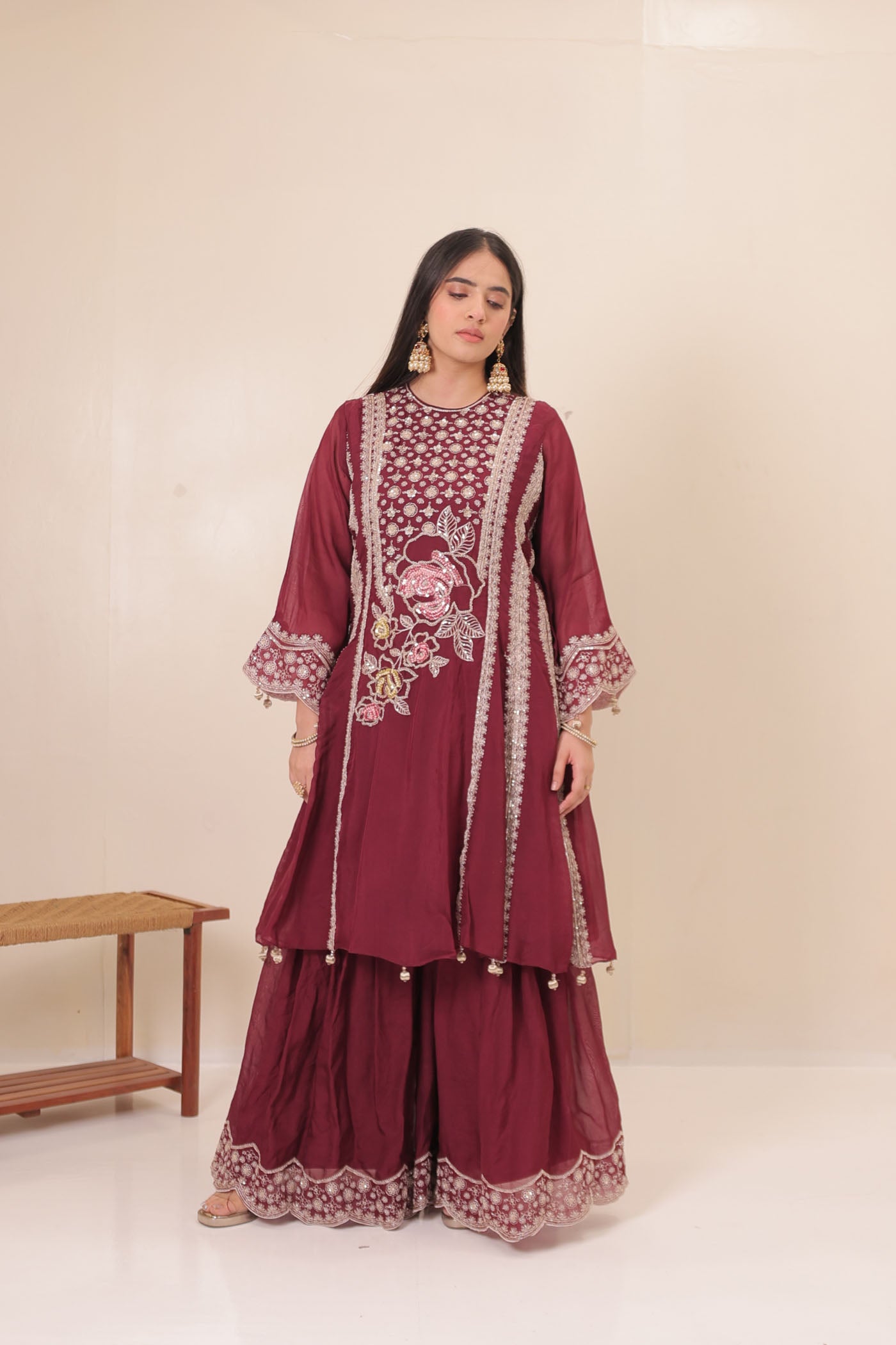 Ahira Sharara Suit Set With Dupatta