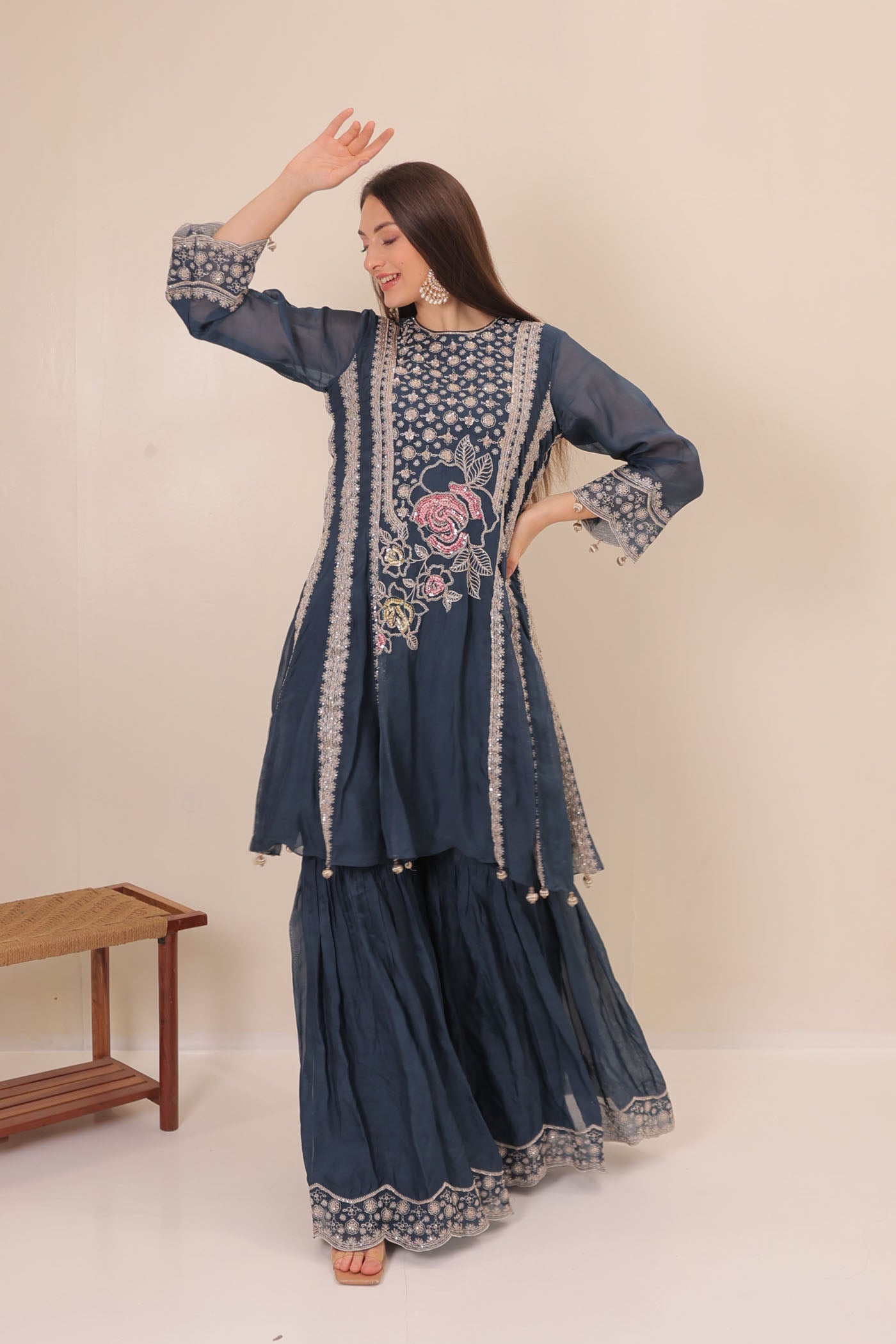 Ahira Sharara Suit Set With Dupatta