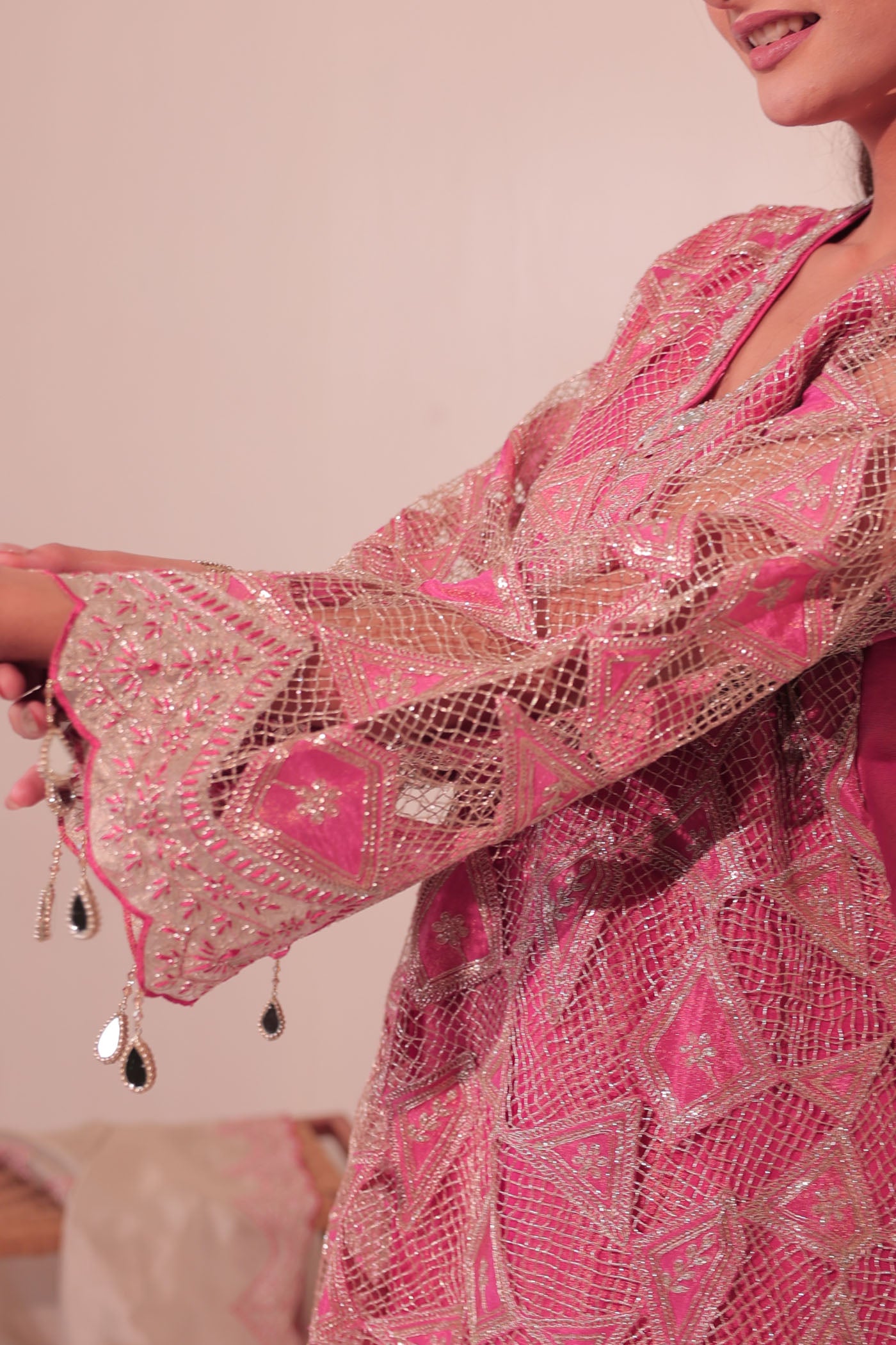 Iris Pink Sharara Suit Set With Dupatta