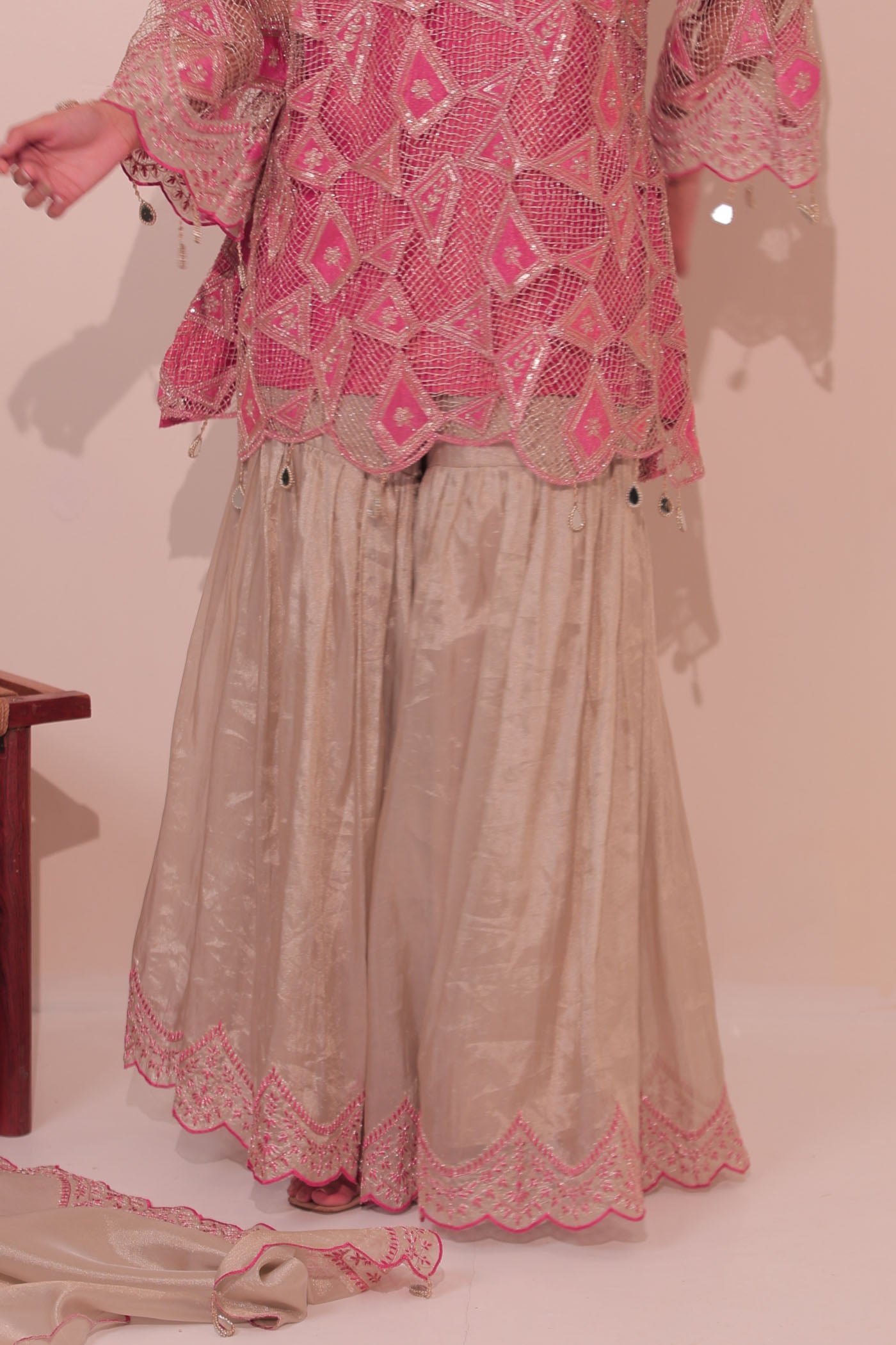 Iris Pink Sharara Suit Set With Dupatta