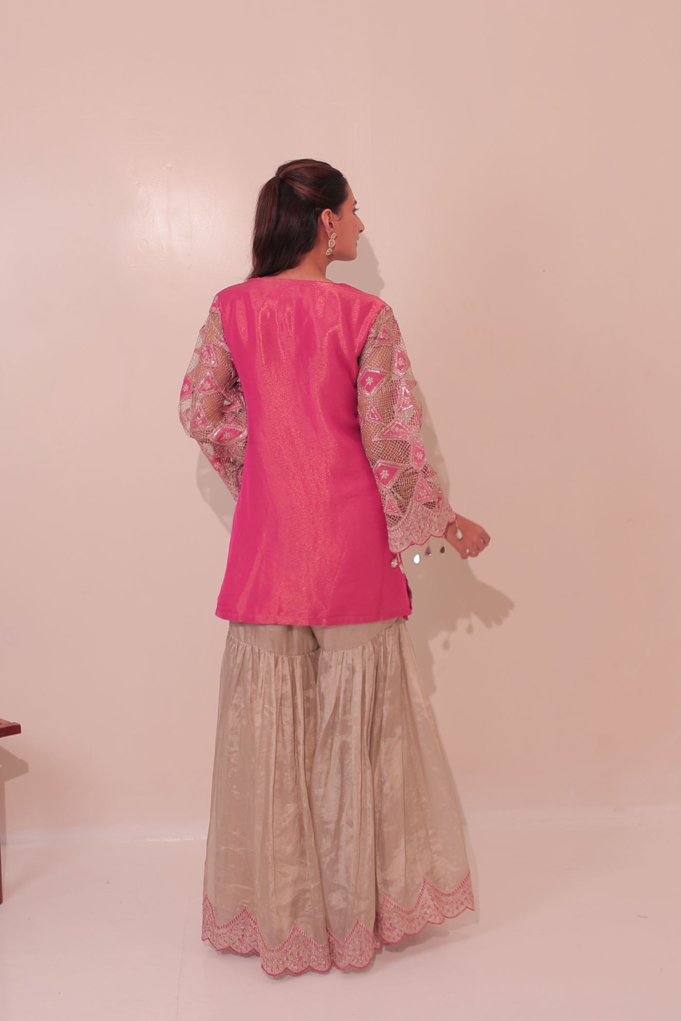 Iris Pink Sharara Suit Set With Dupatta