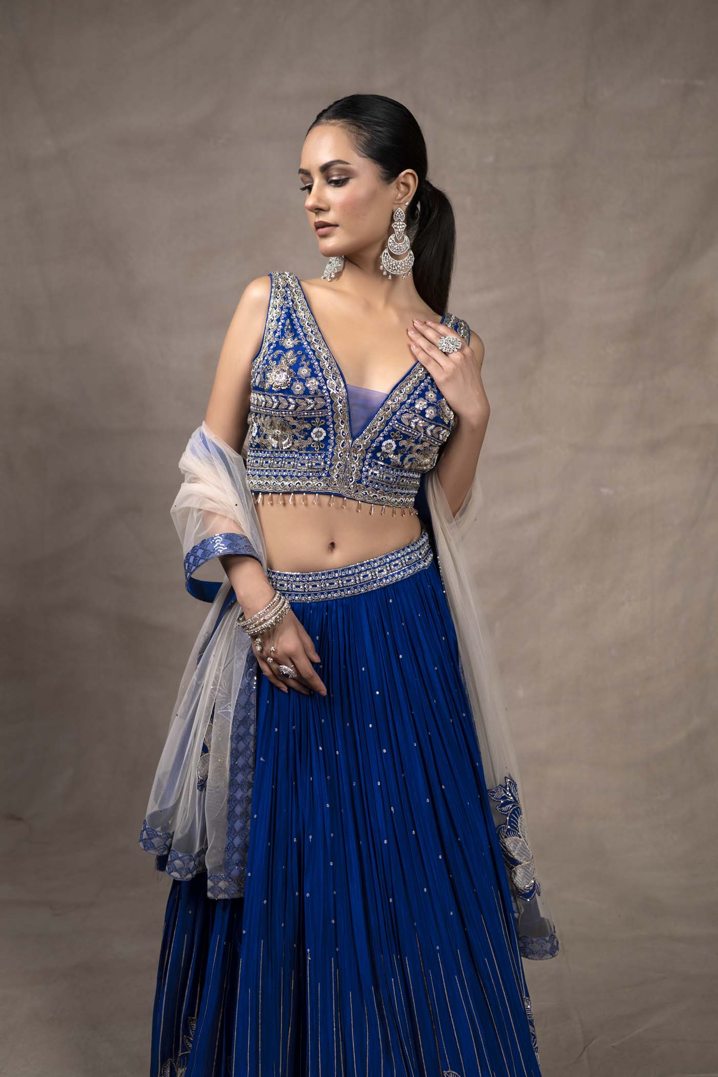 Nalika Blue Lengha Choli