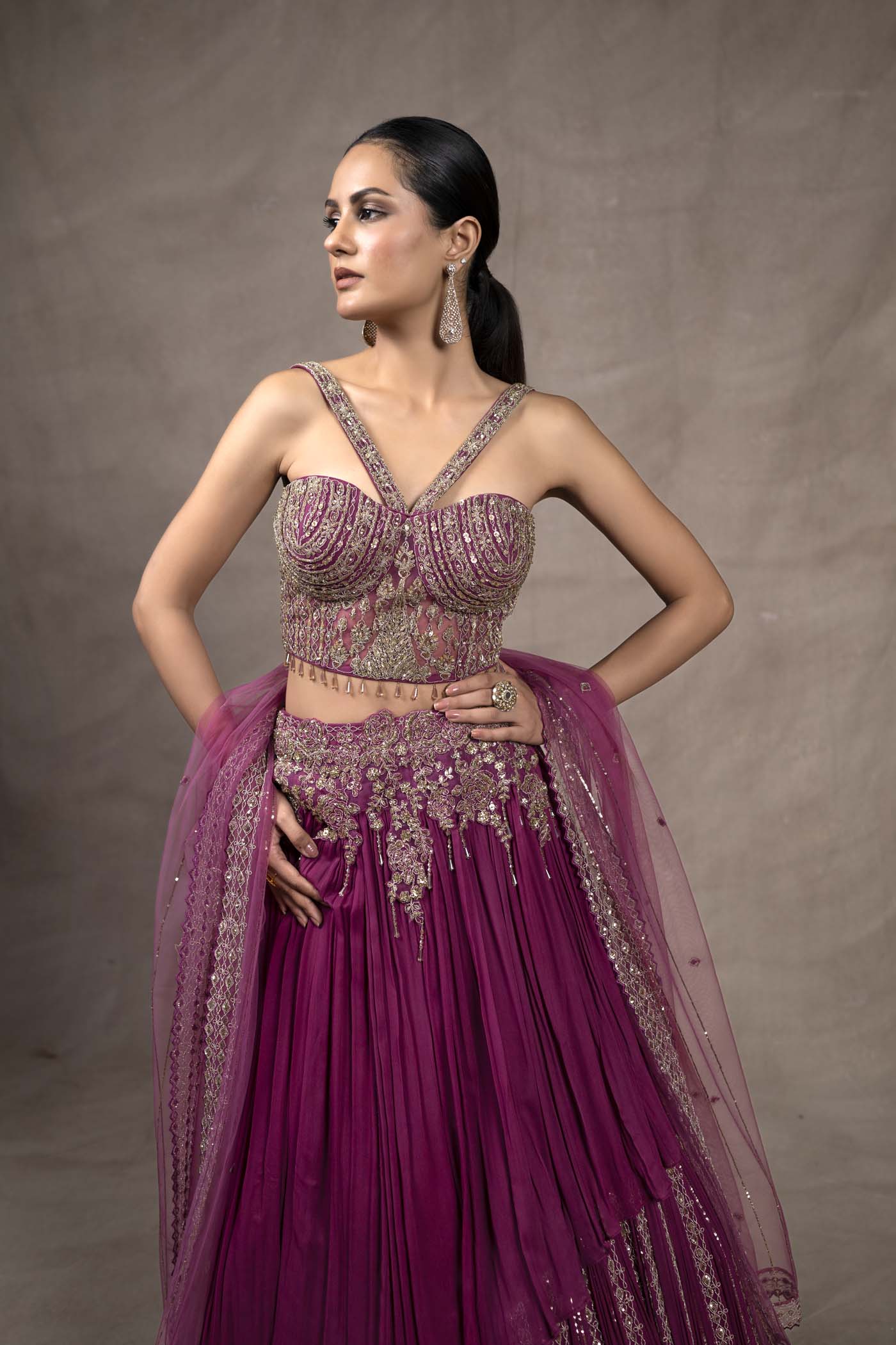 Joie Skirt With Strap Bustier Blouse And Dupatta