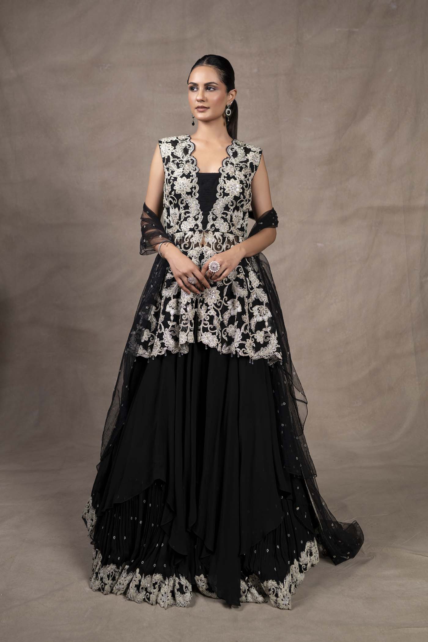 Odilia Peplum Blouse And Skirt With Dupatta