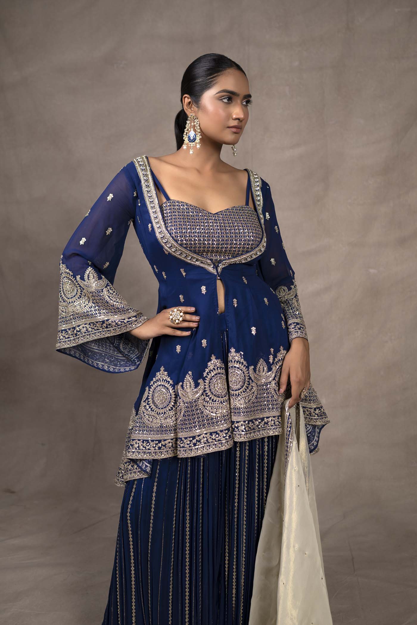 Mahara short anarkali and sharara set