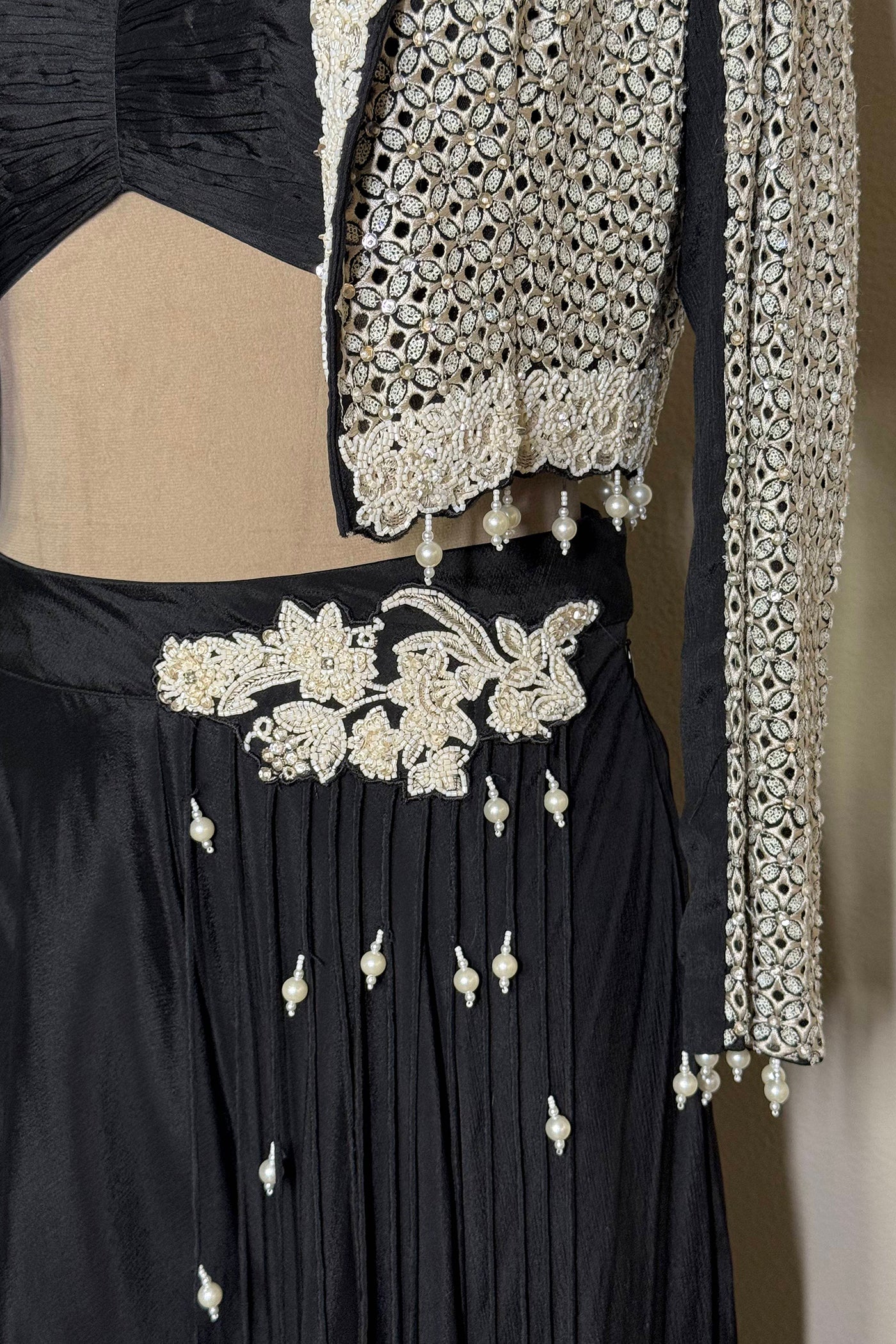 Vihana Short Jacket, Blouse and Flared Palazzo