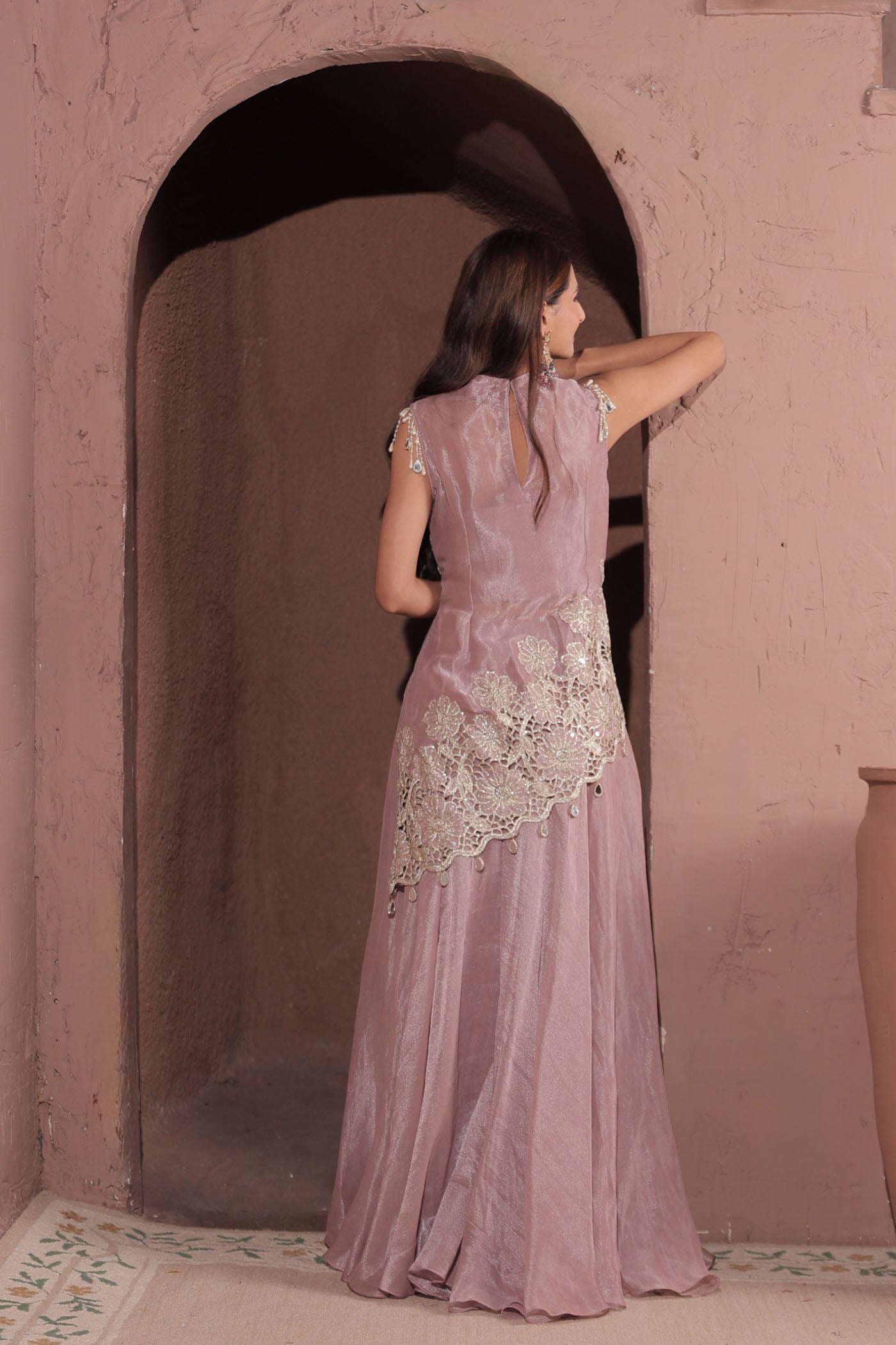 Orin asymetric kurta with palazzo and dupatta