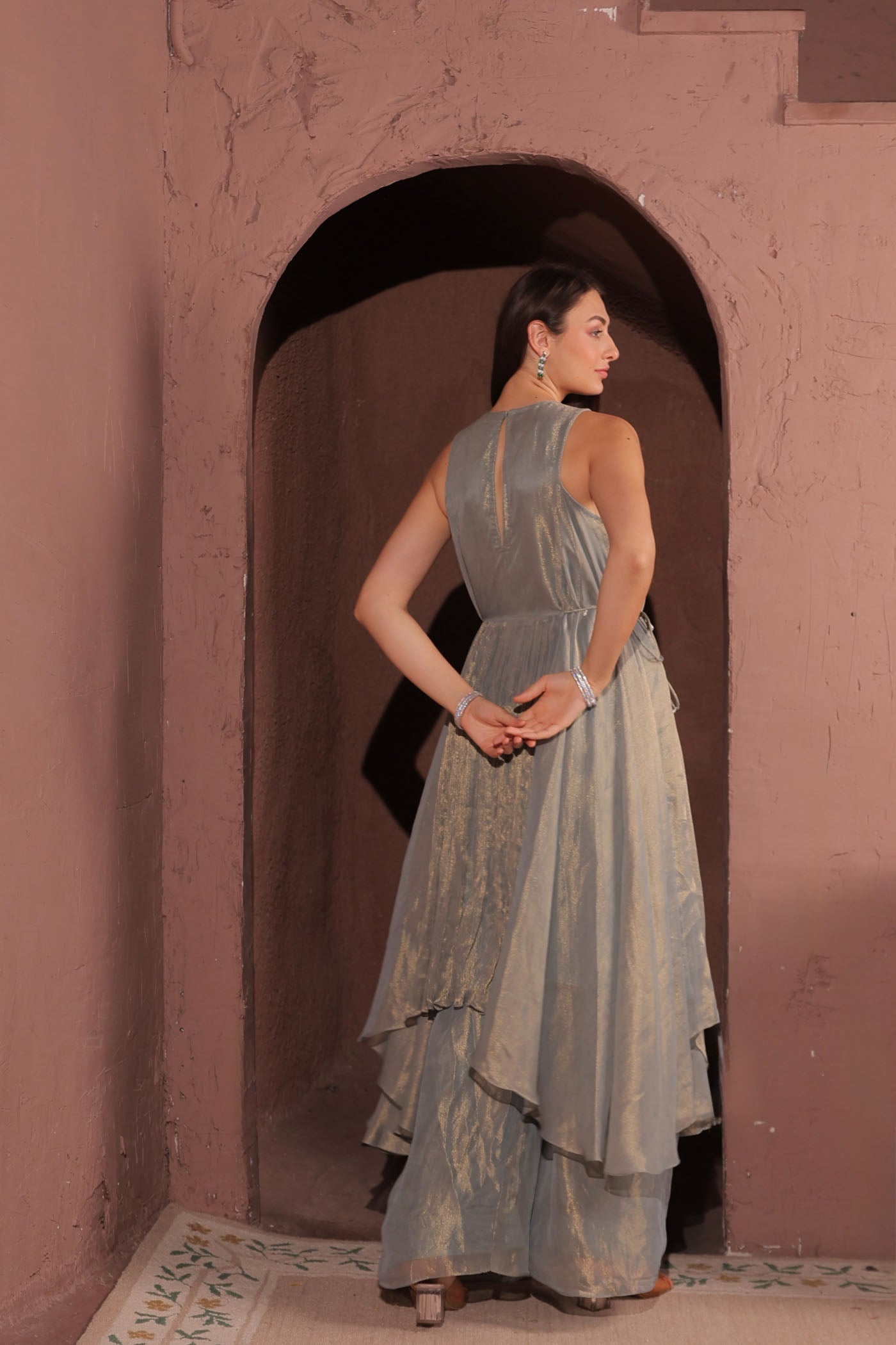 Aeris asymetric kurta with plazzo